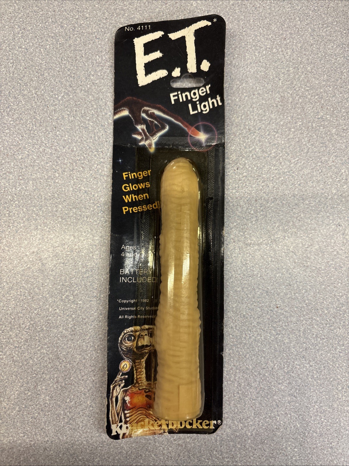 Vintage E.T. Finger Light Toy Rare Sealed