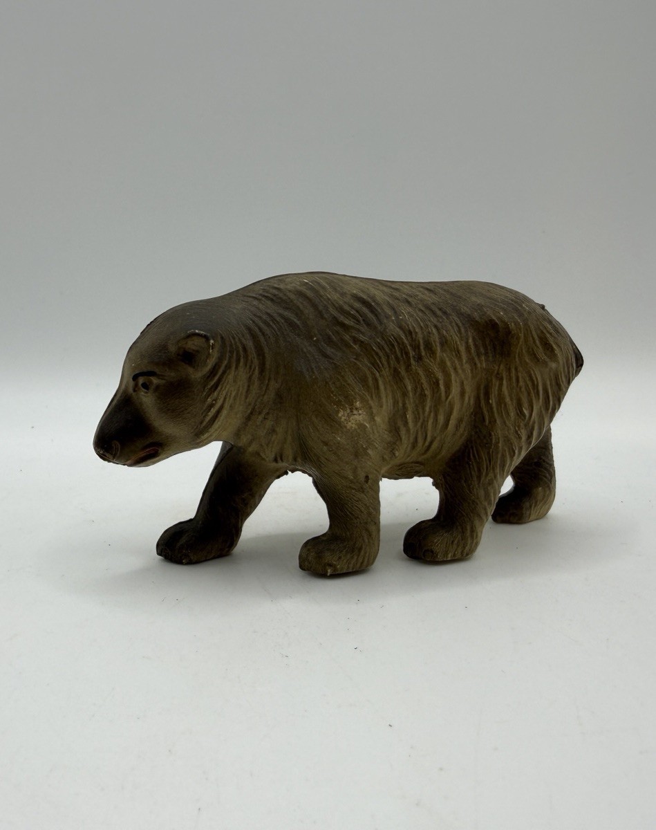 Vintage Celluloid Bear Figurine Brown Walking Bear Japan 1950s 3.5”