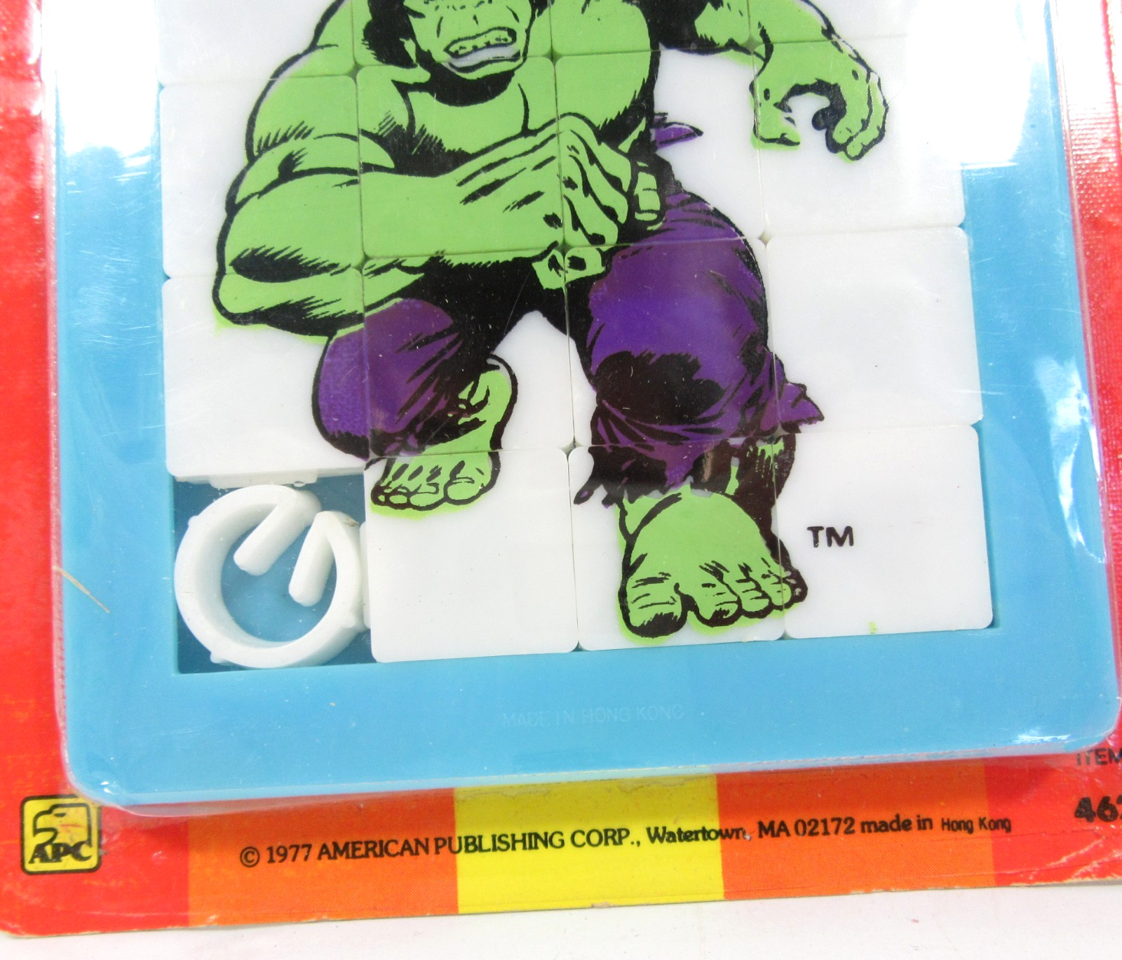 The Incredible Hulk Slide Puzzle Marvel Comics Vintage 1978 New on Card