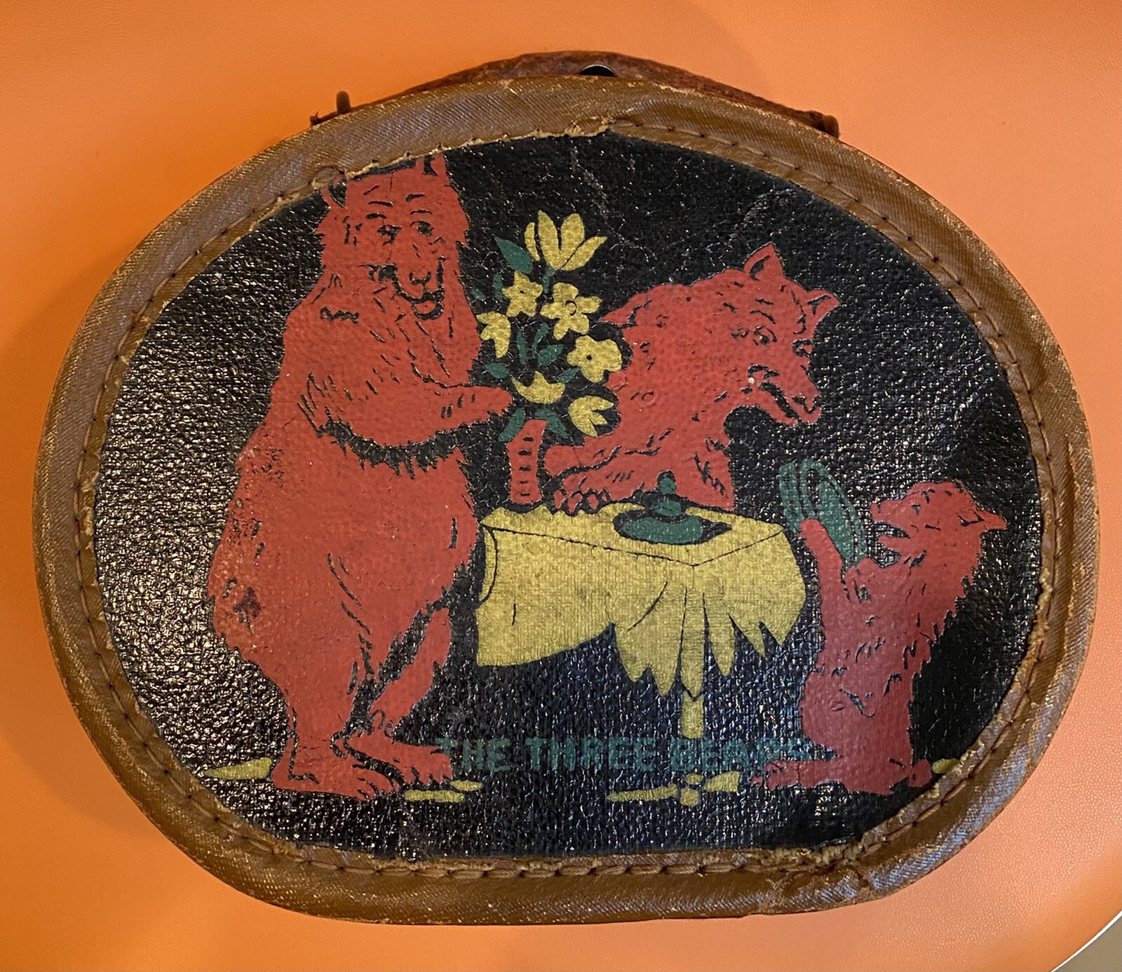 Rare Vintage The Three Bears Childs Antique Carrying Case, Doll Case, Luggage