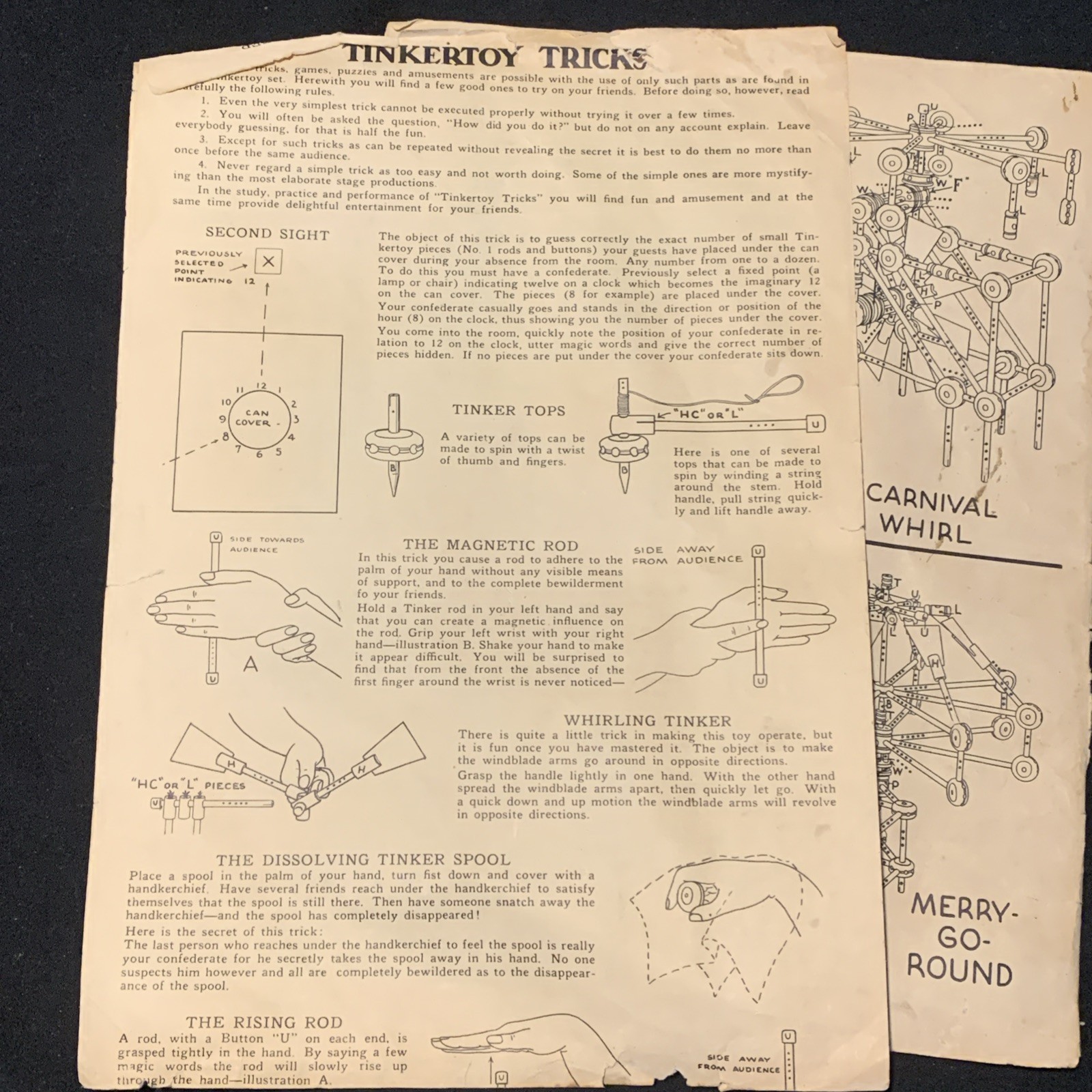 SENIOR TINKERTOY INSTRUCTION BOOK Operated by Windlass Drive, 1947