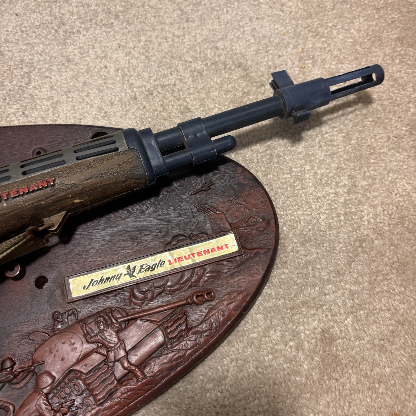 Rare Johnny Eagle Lieutenant Topper Toy Rifle Vintage 1960s US Army w Mag Mount