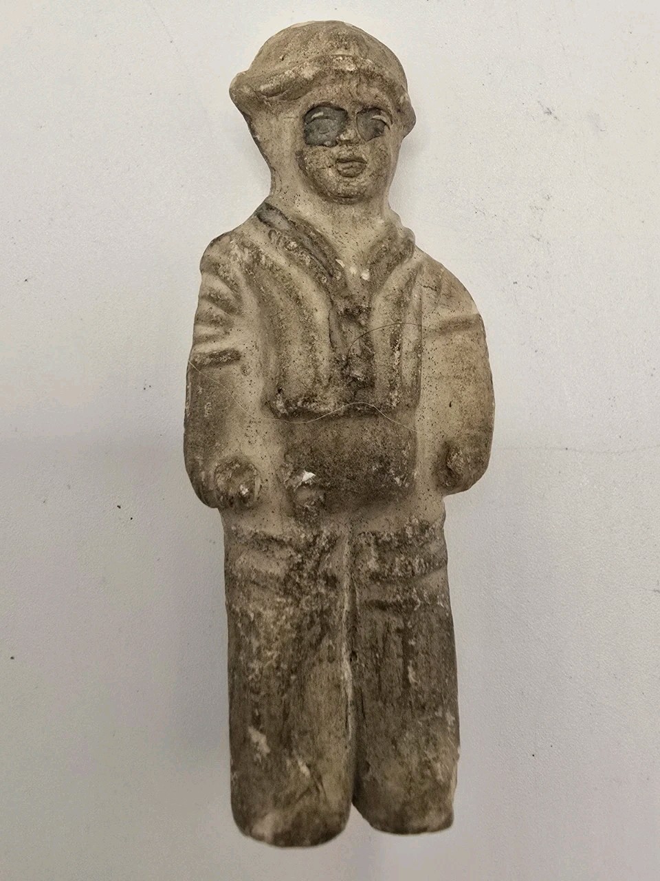 Antique Made In Germany Bisque Toy Soldier Navy Hat 3 Inch Tall
