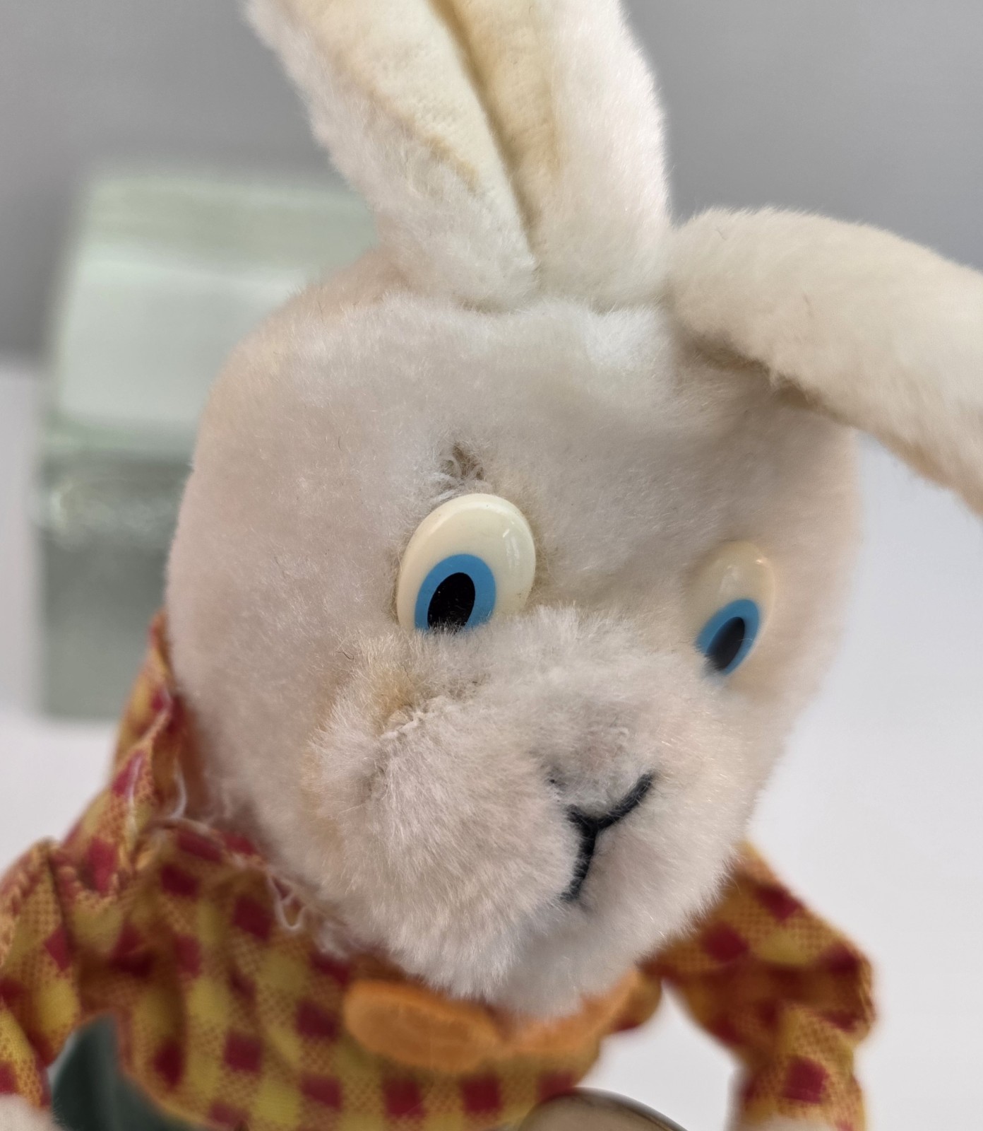 Vintage Wind-Up Cymbal Bunny Toy – 1950/60s Plush Mechanical Rabbit