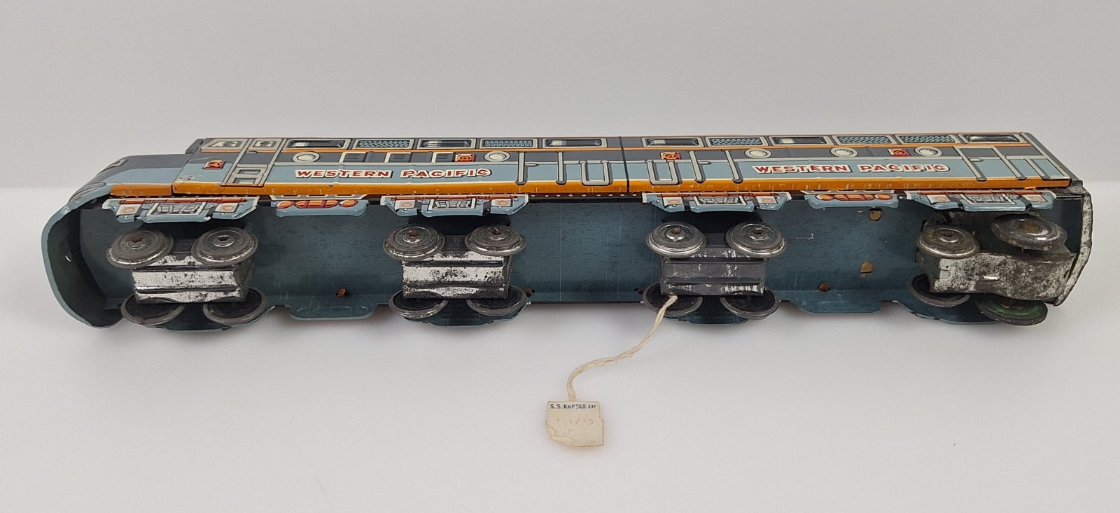 Vintage Tin Toy Train Diesel Engine Western Pacific Japan Masudaya Modern w/ Box