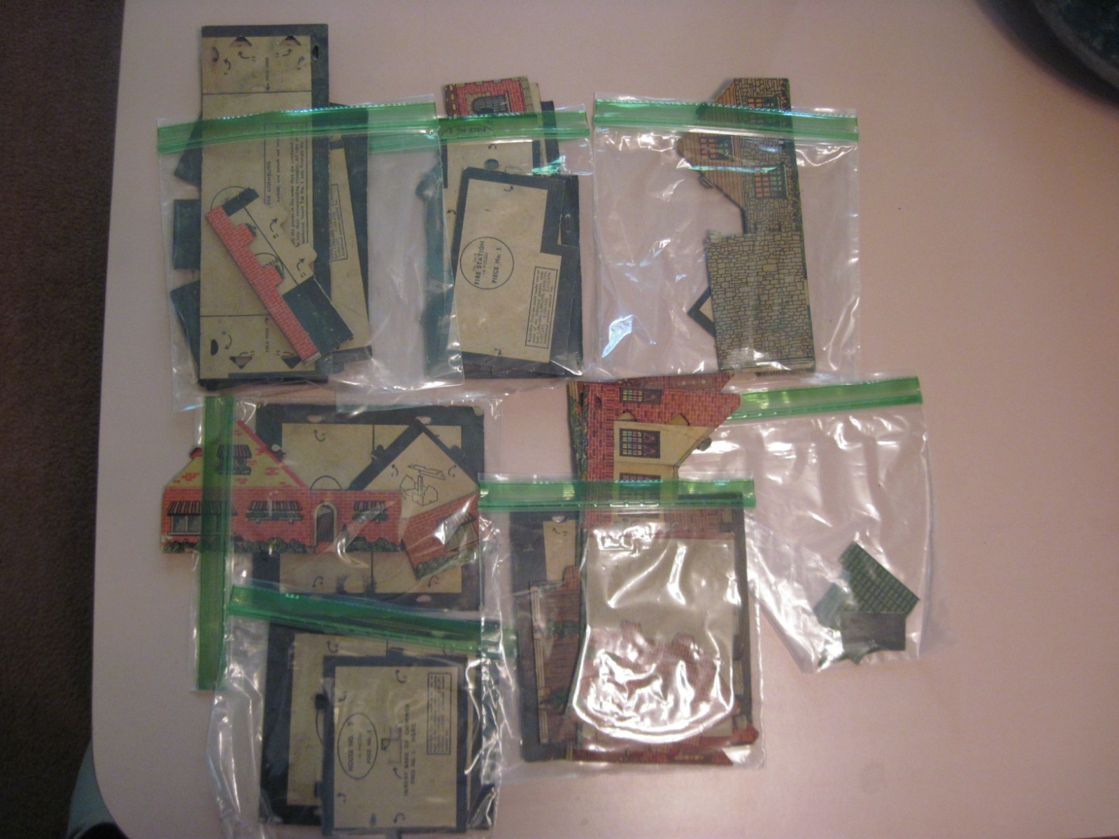 Built-Rite Toys Buildings Houses, School, Fire House Etc. Lot of 6. As is.