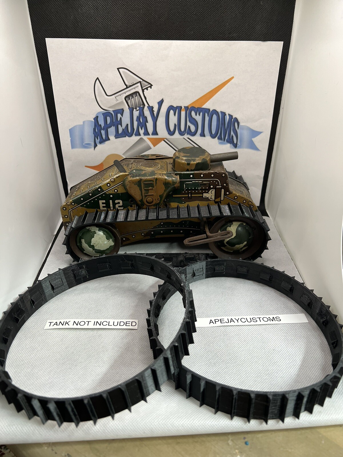 1 pair of tracks for Marx E12 E-12 Tin Litho Toy Army Tank