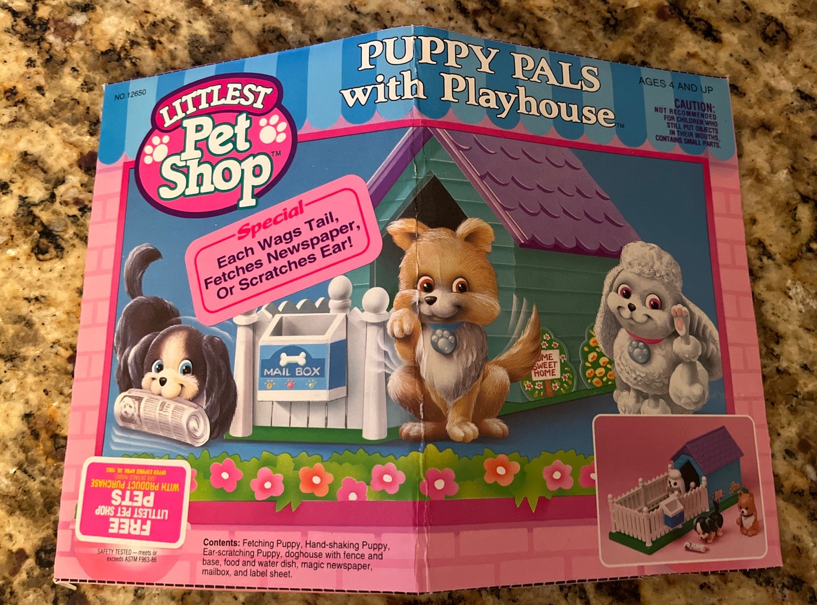 Vintage 1992 Littlest Pet Shop Puppy Pals With Playhouse