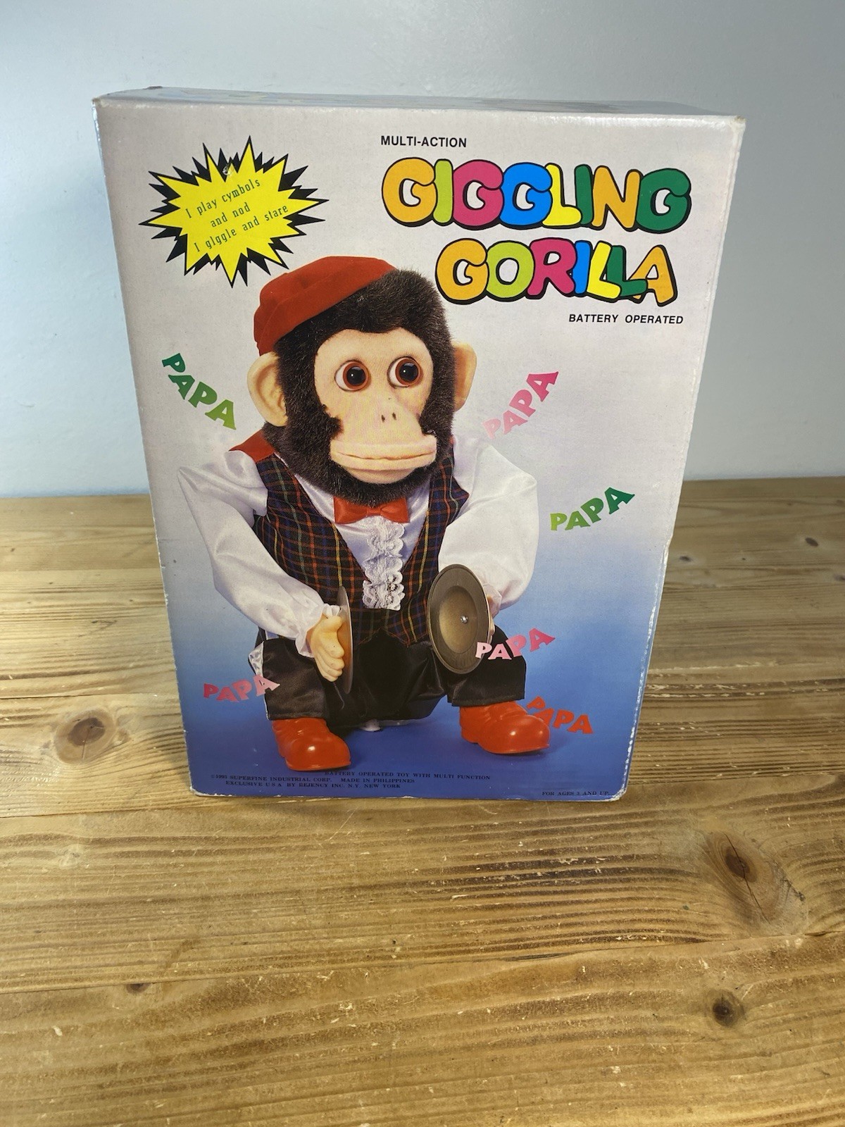Superfine Industrial Corp Giggling Gorilla Multi-Action Toy 1982 With Box