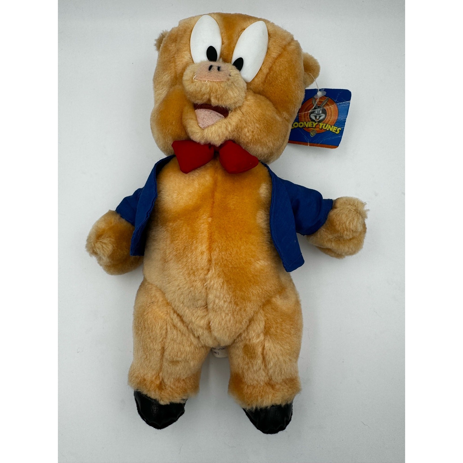EUC Vintage Warner Bros. Looney Tunes Porky Pig 12” Plush w Original Tags 1997