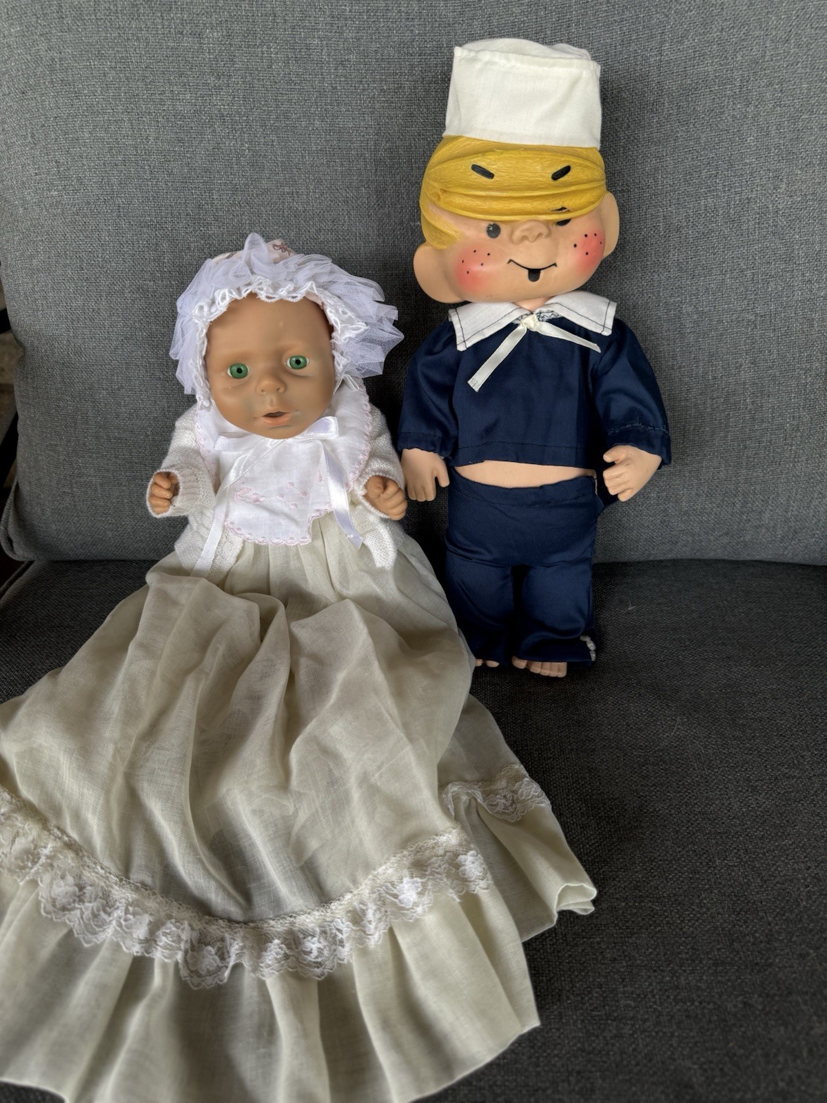 Dennis the Menace Doll 13″ Tall Vintage Rubber Doll And Rubber Baby Doll