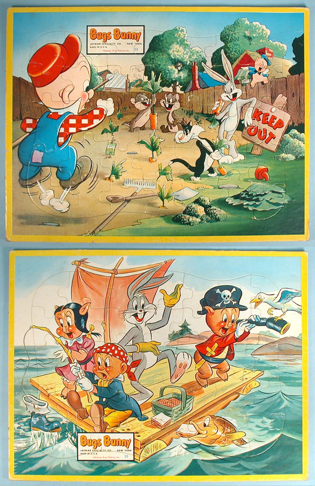 1950-60s Bugs Bunny 7 Items Sticker Fun Book Puzzles Bowls Warner Bros.