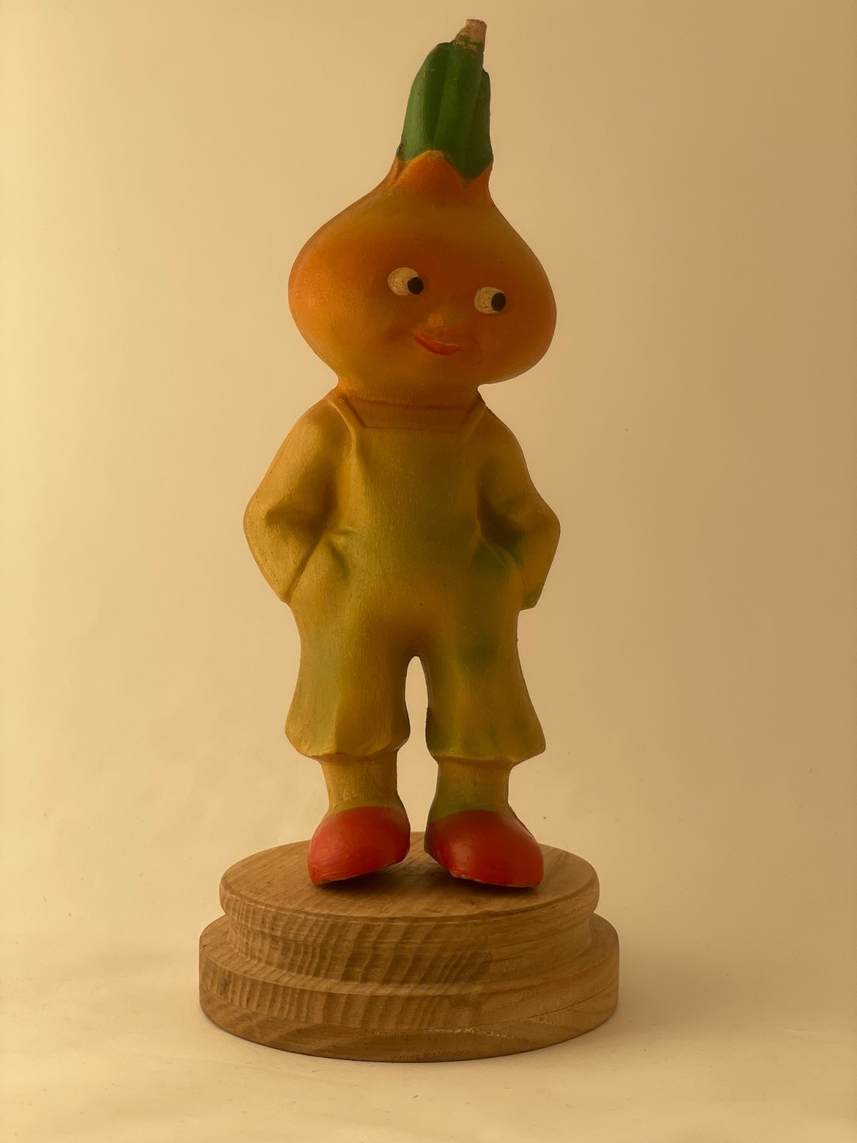 A rare vintage rubber toy from the USSR called Cipollino.