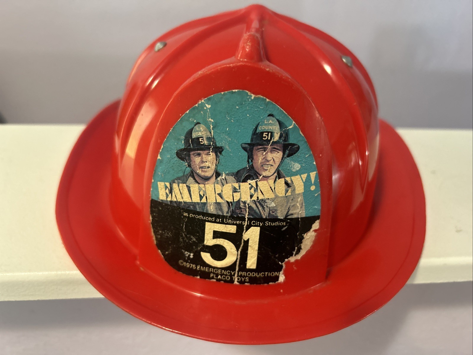 VTG 1975 Placo Toys Emergency Productions 51 Fire Department Plastic Kid Helmet