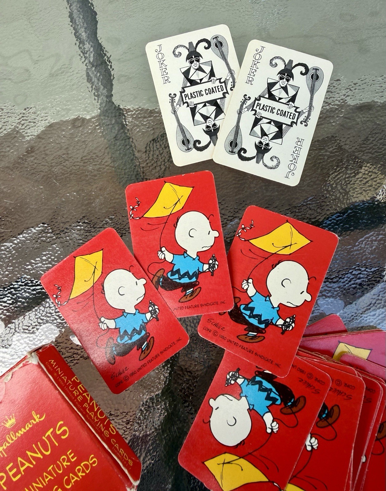 Vintage Hallmark Mini Charlie Brown Complete Set Of Playing Cards Black Jokers