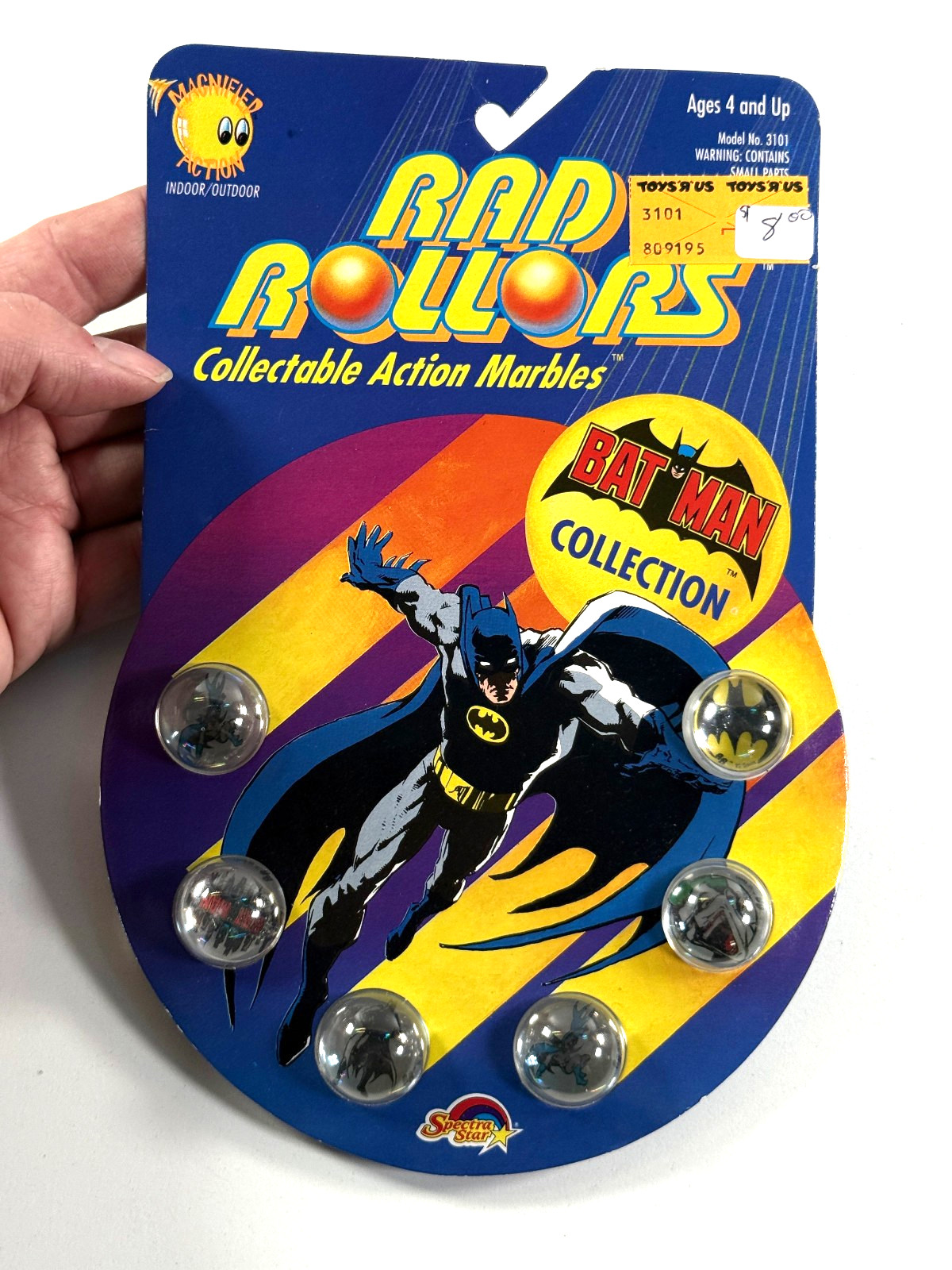 vtg 1990 Spectra Star Rad Rollers Marbles DC Batman toy SEALED