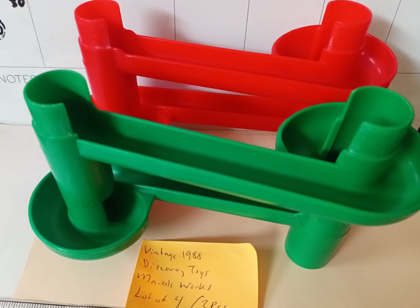 Vintage 1988 Marble Works 4 Red Green Standard Ramp Parts Discovery Toys