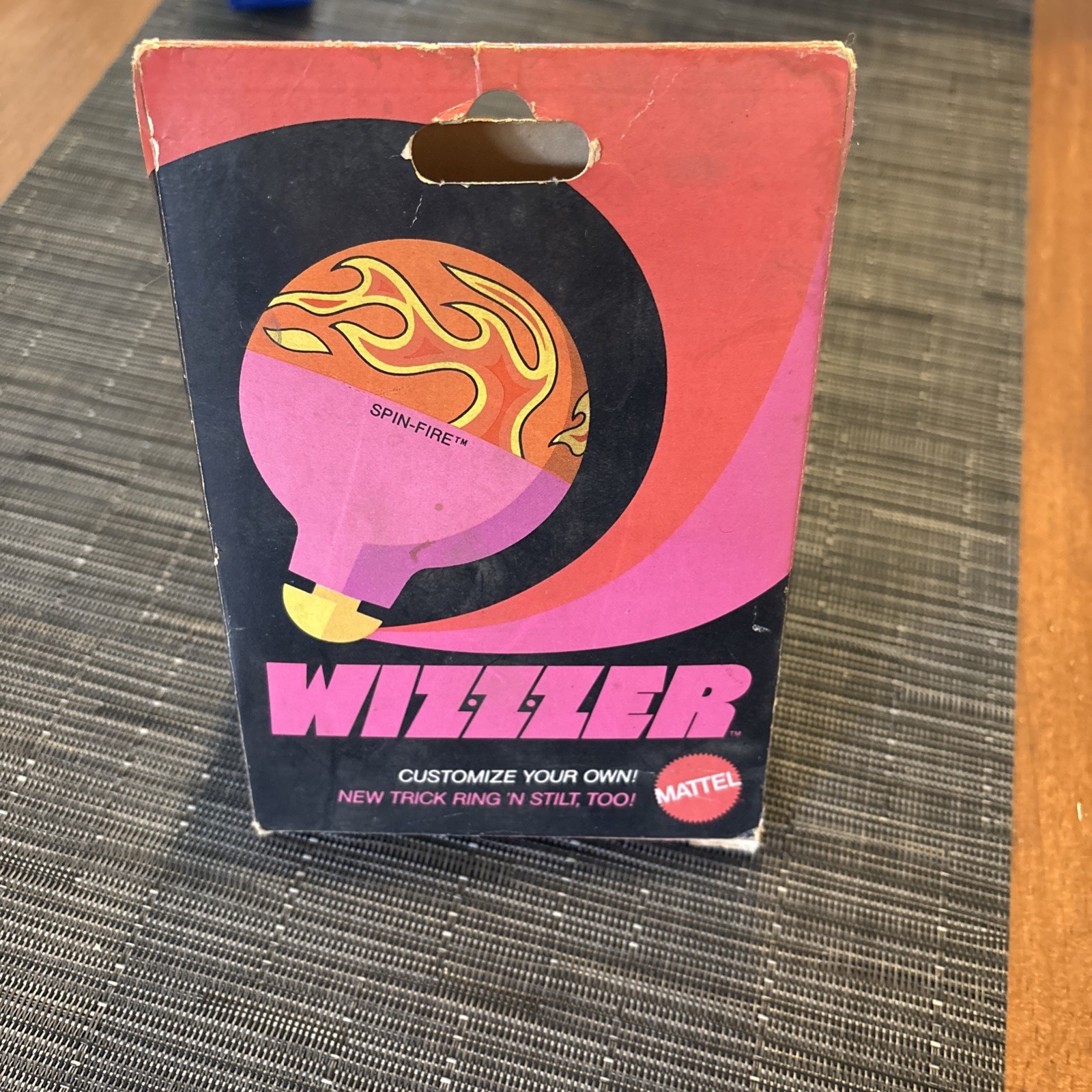 Mattel Wizzzer SPIN-FIRE NOS 1970 Toy Top Vintage Wizzer -*BOX ONLY*
