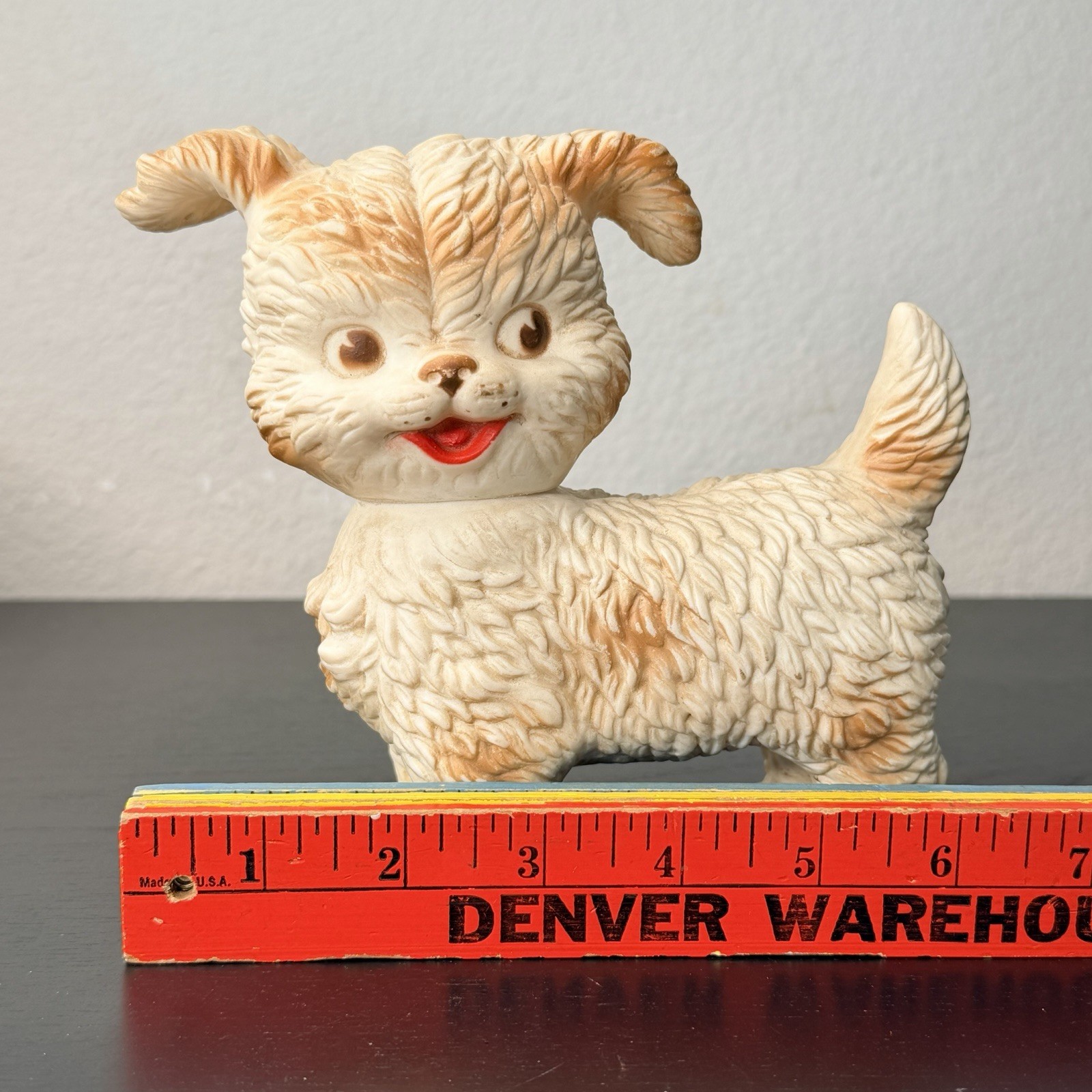 Vtg Toy Dog Edward Mobley Squeaky Squeeze Toy Akron Rubber Co 50s Works 6”