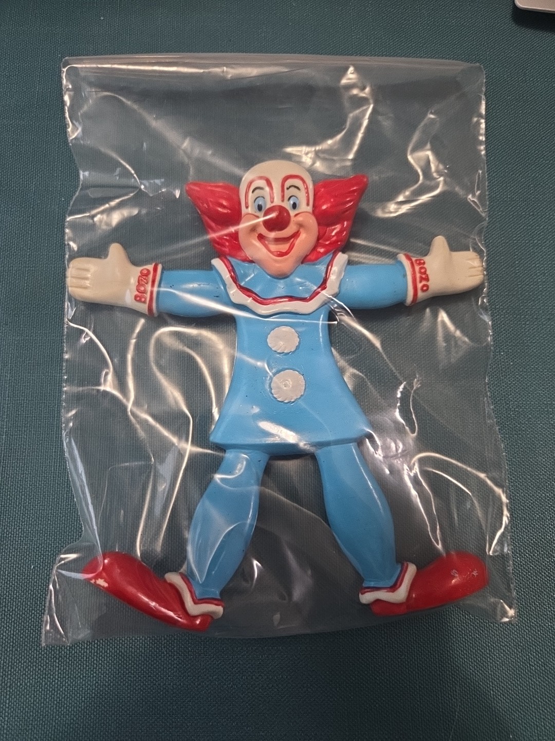 Vintage JESCO 1987 Bozo The Clown Bendable Toy, LARRY HARMON PIC.