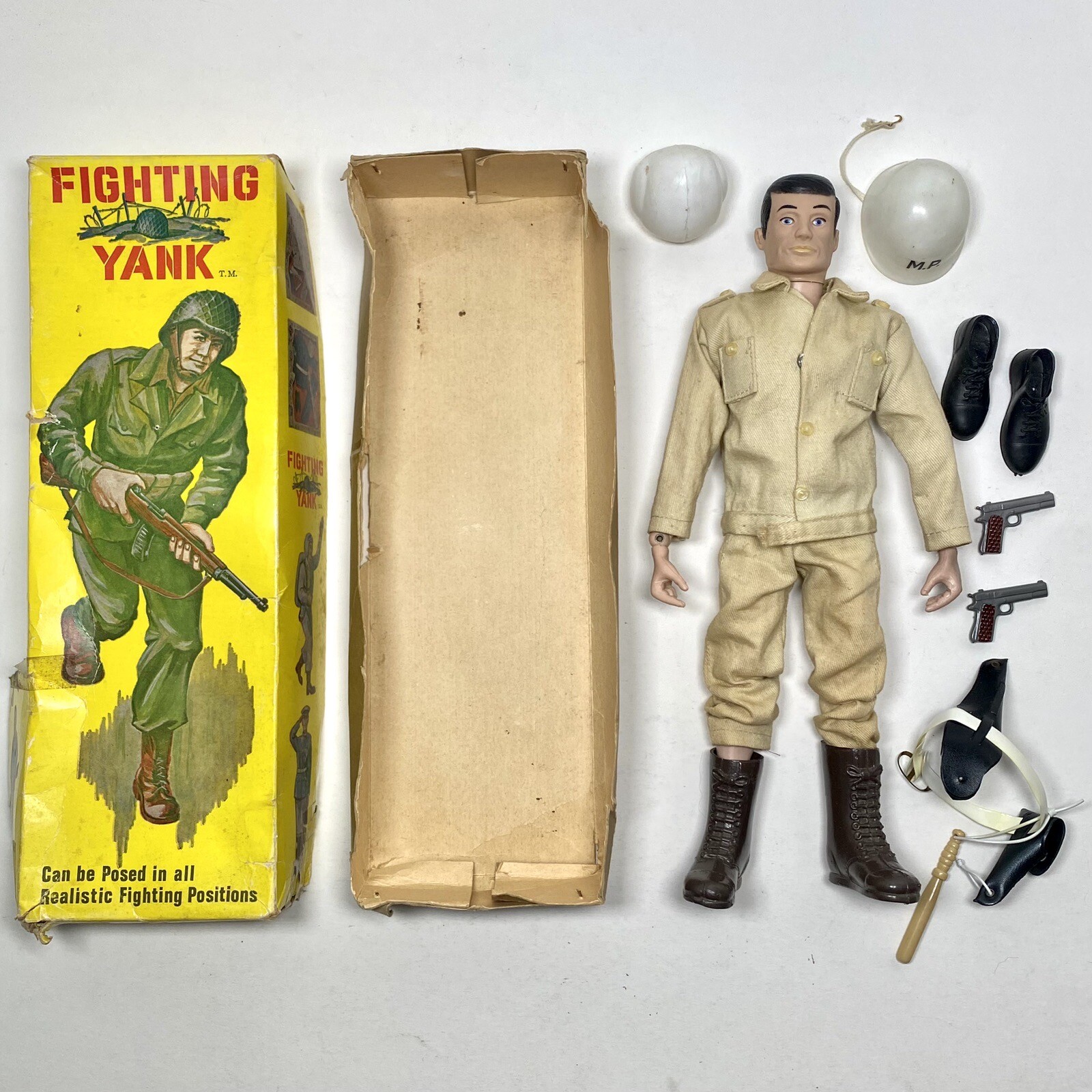 Vintage Fighting Yank Action Figure Toy Doll MP Uniform Accessories PGD Mego Box