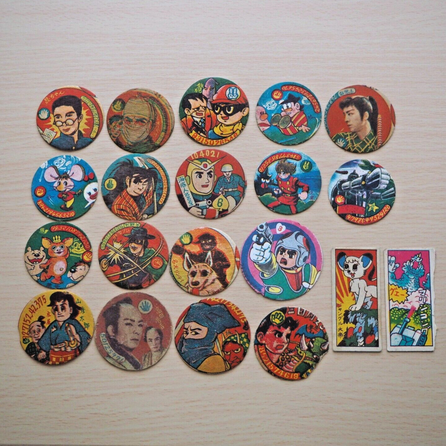 Japanese “Menko” 1950s-60s Lot 20 Vintage Manga, Zoro, Samurai, Ben Casey