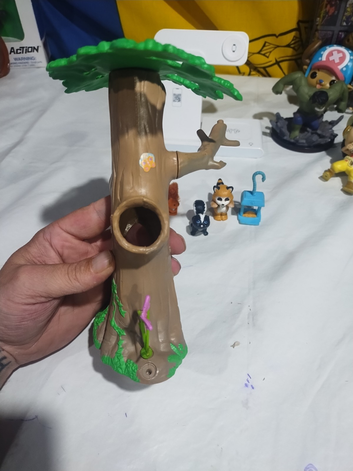 Vintage Littlest Pet Shop 1994 Chirpy Tree Friends with Woodsy Home