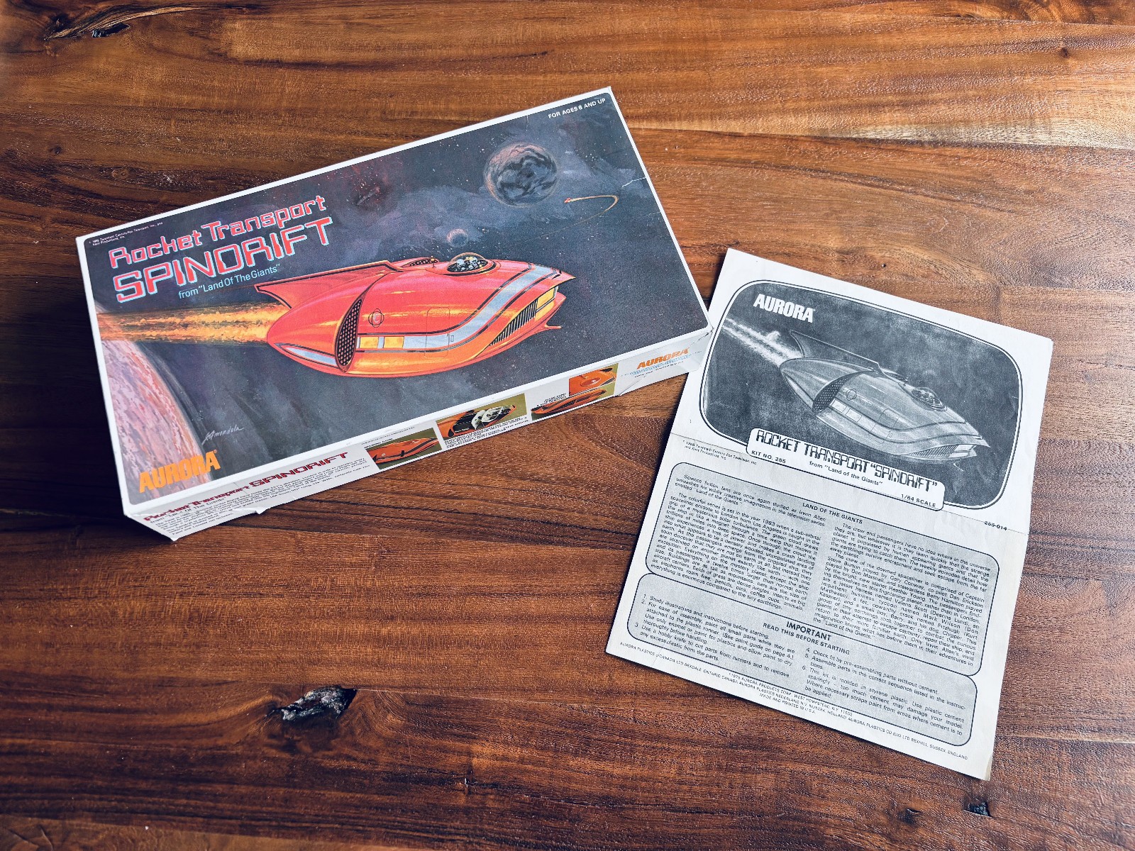 Vtg AURORA SPINDRIFT Land of the Giants Model Box & Instructions Only (1975) -VG