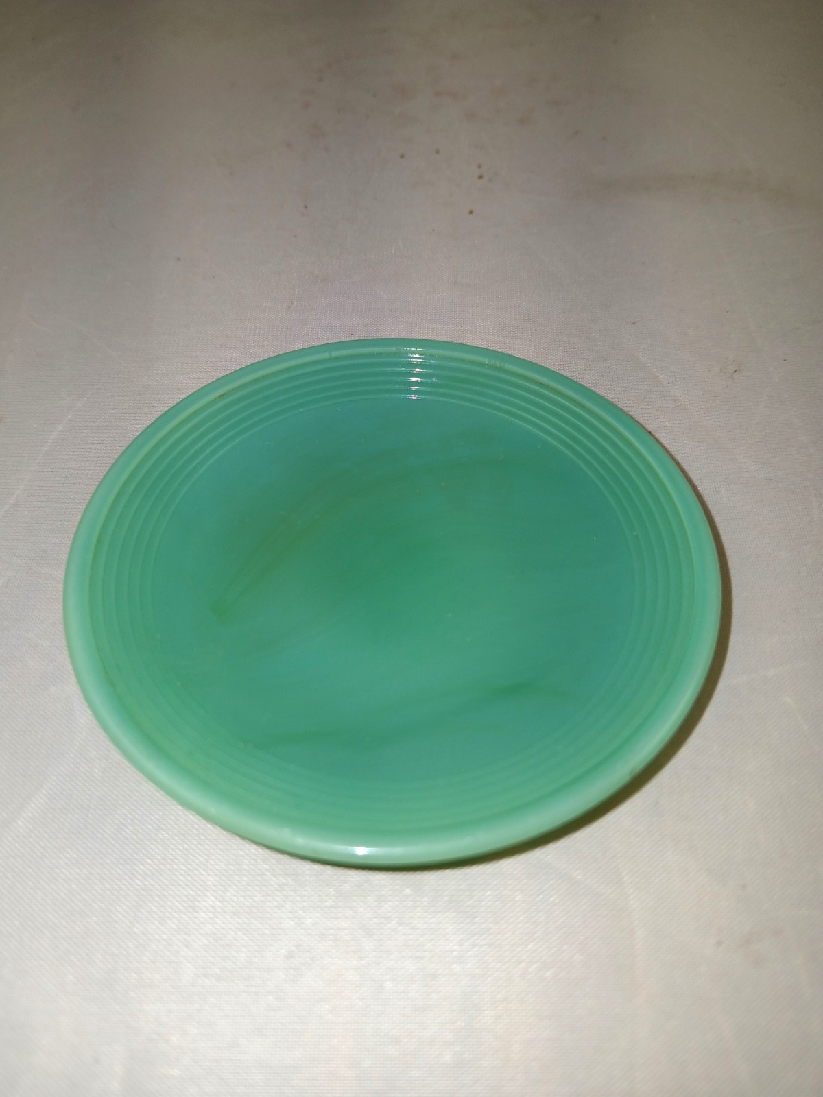 Akro Agato Co. Child’s Play Time Glass Plate — Green