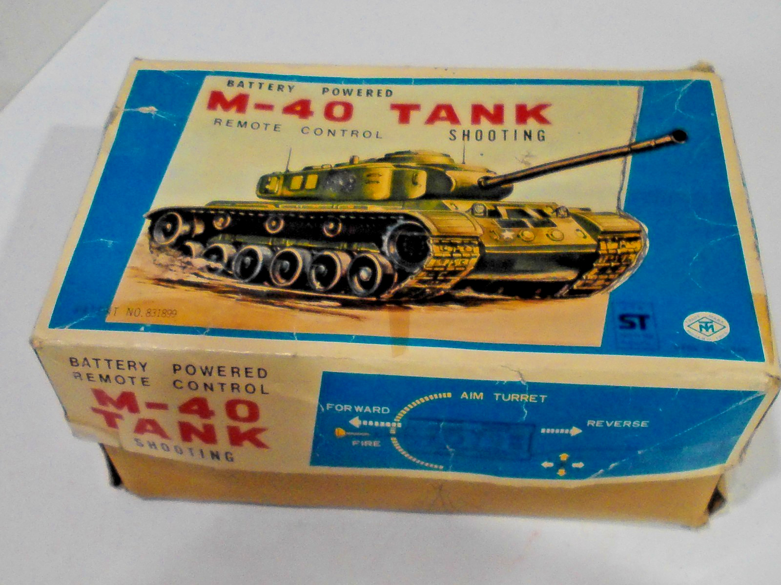 M-40 Shooting Tank- in Original Box- Battery Operated -Tested Works-Japan-
