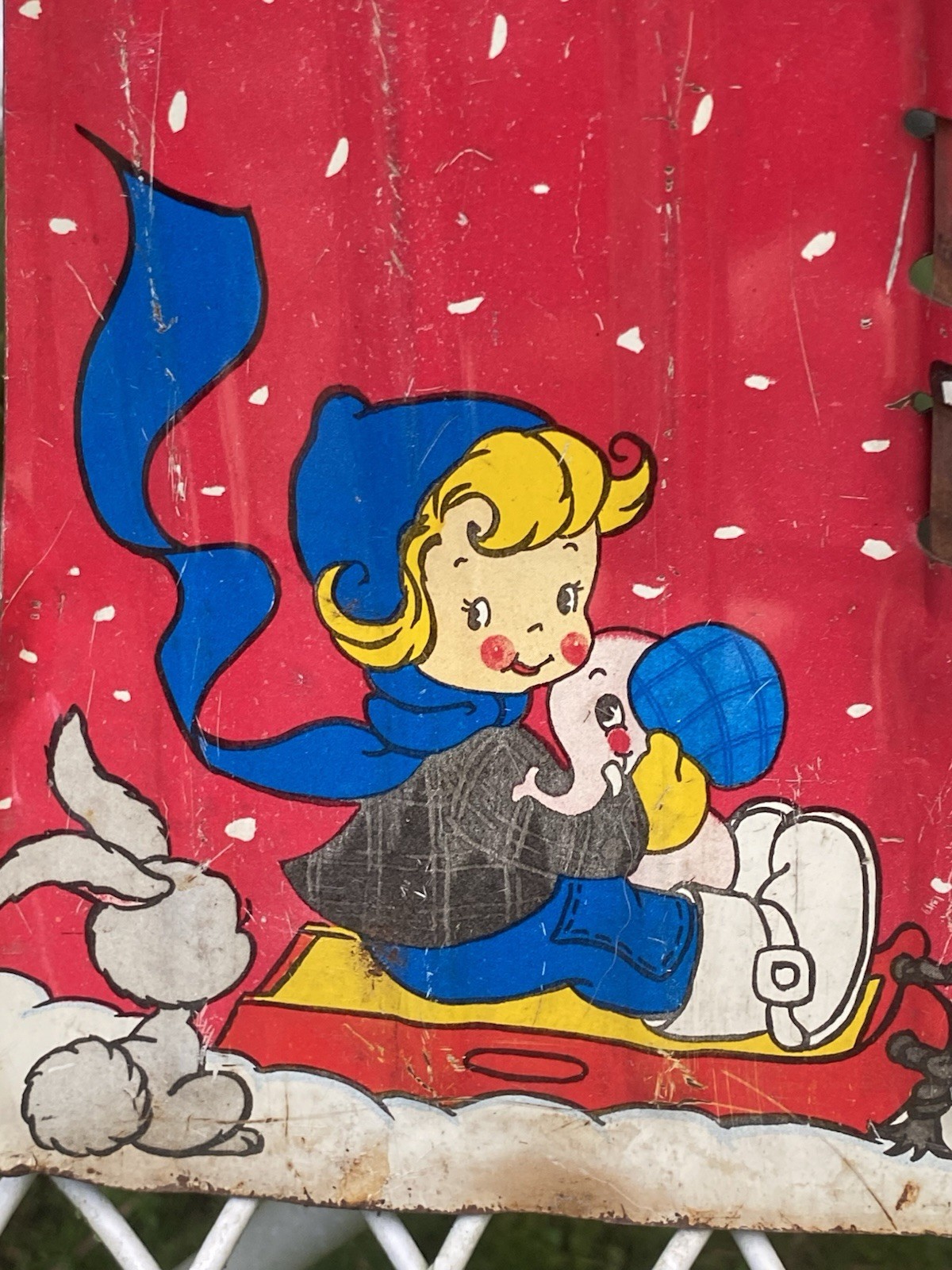 Vintage 1950’s Child’s Tin Snow Shovel Ohio Art Co