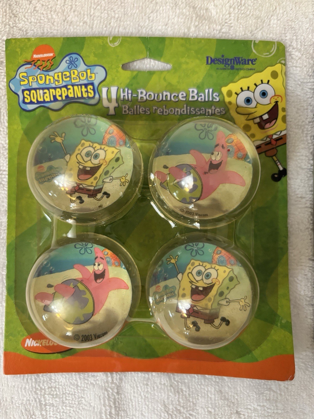 Nickelodeon SpongeBob Square Pants Hi-bounce Balls (Set of 4) Vintage and Rare