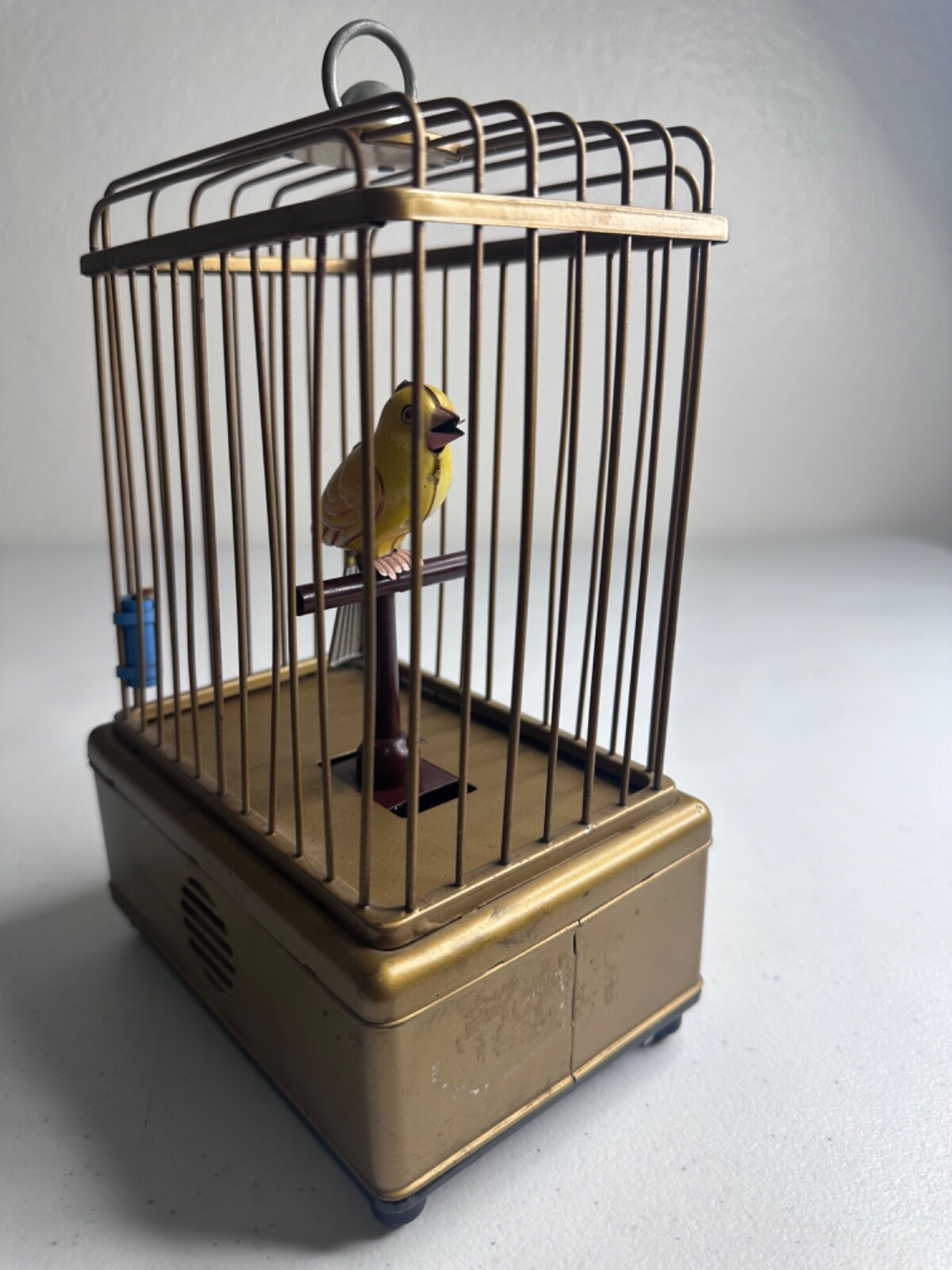 Antique 1930s Handcrafted Brass Bird Cage Toy – Battery Operated Decor Works