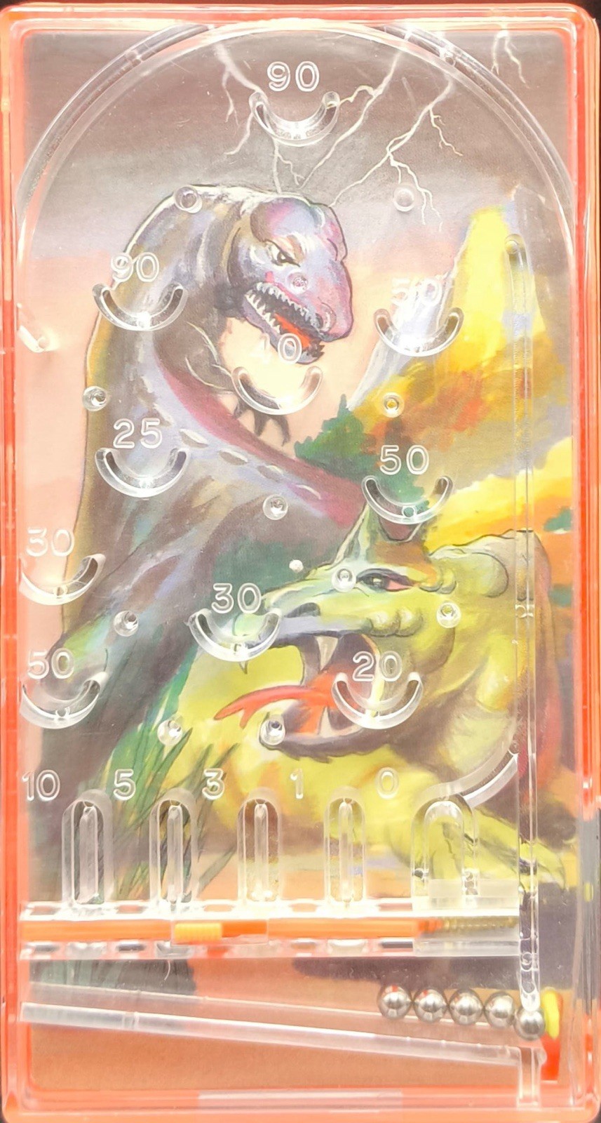 Vintage 1976 Blue Box Dinosaur Handheld Pinball Game Retro Pocket Toy Singapore