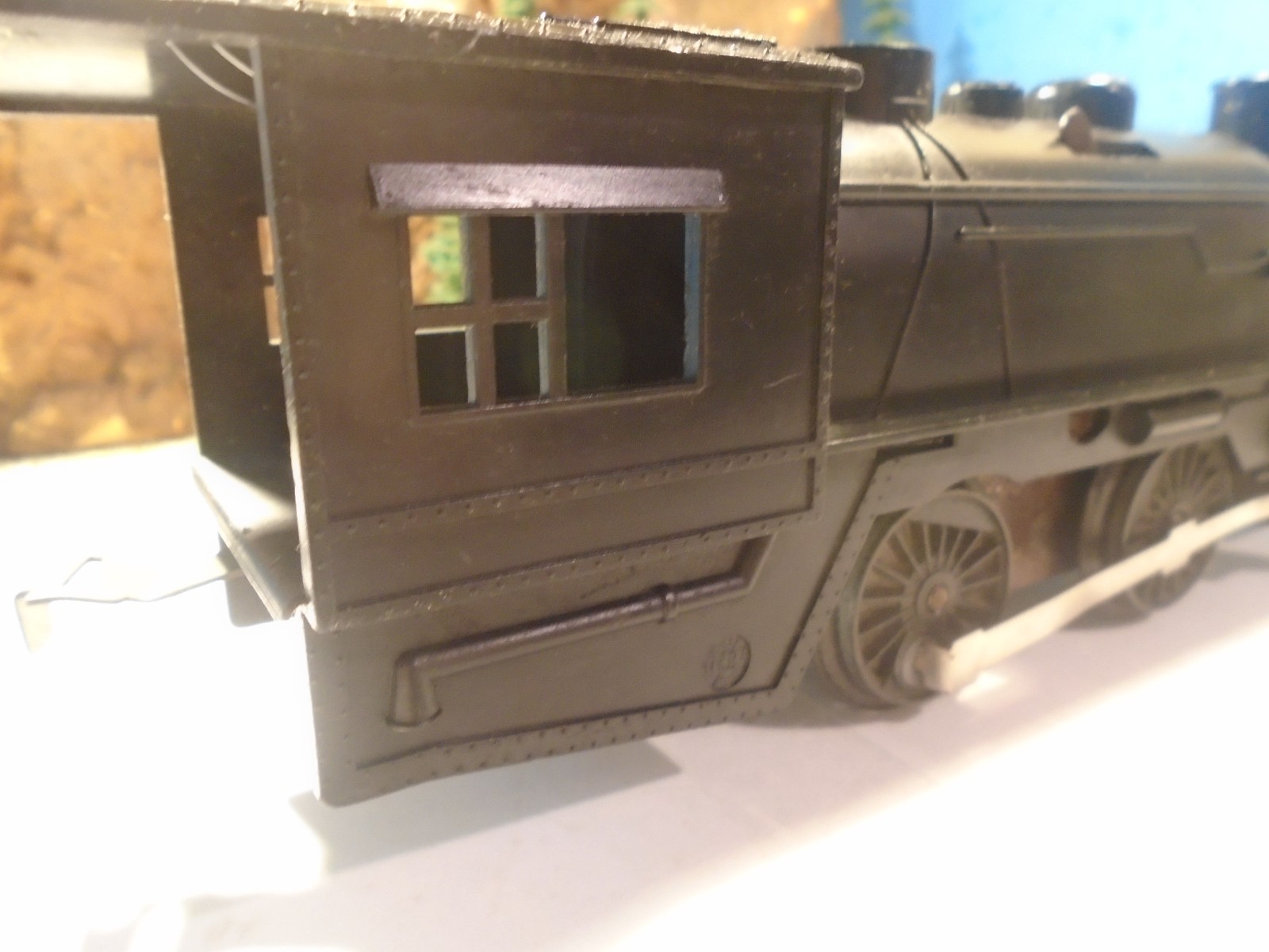 MARX 027 SCALE BLACK PLASTIC CLOCKWORK WINDUP 0-4-0 STEAM LOCOMOTIVE 5-58-5