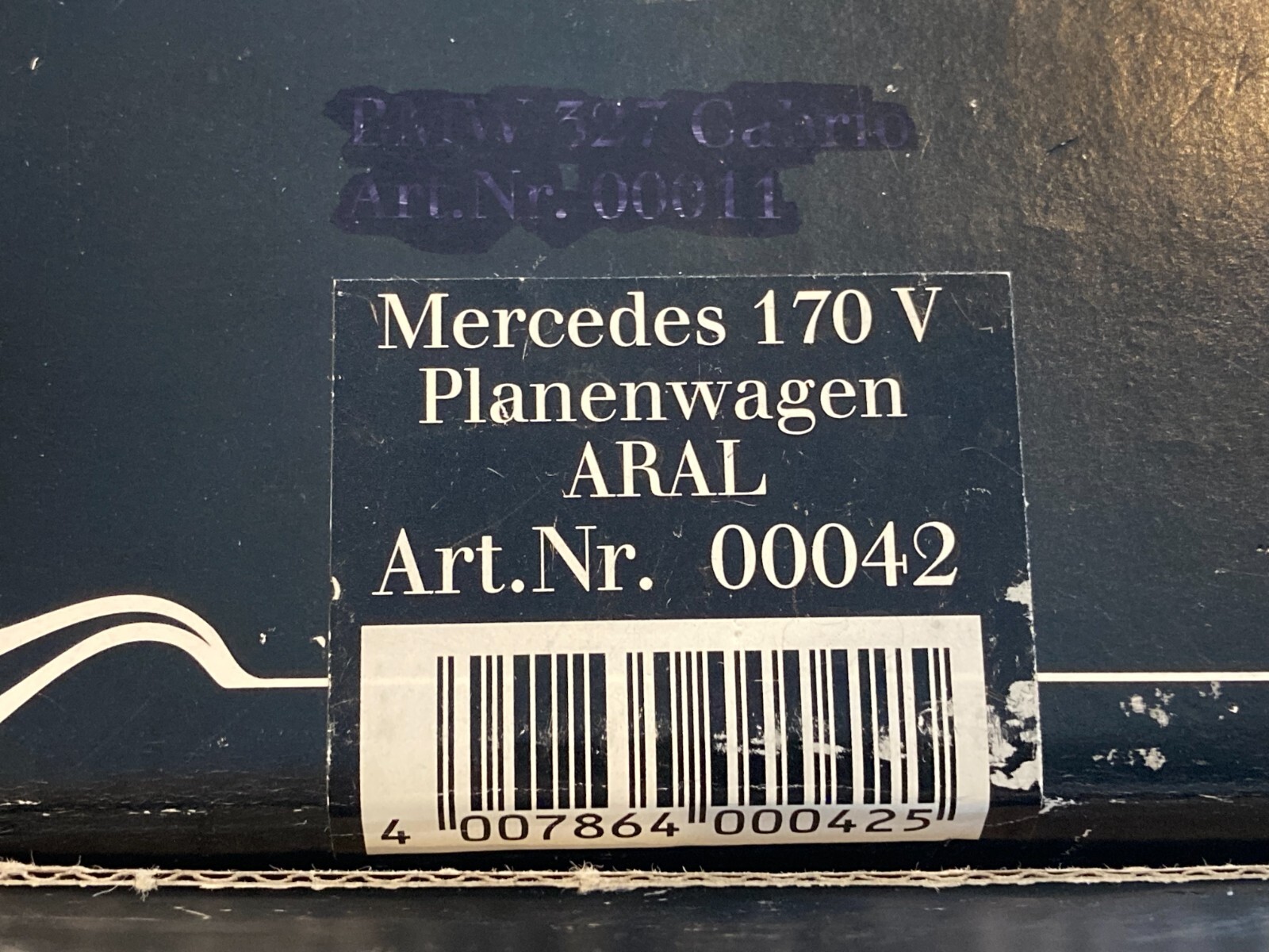 VINTAGE, NOS, SCHUCO TIN CLOCKWORK MERCEDES-BENZ 170V PLANENWAGEN ARAL NR.00042