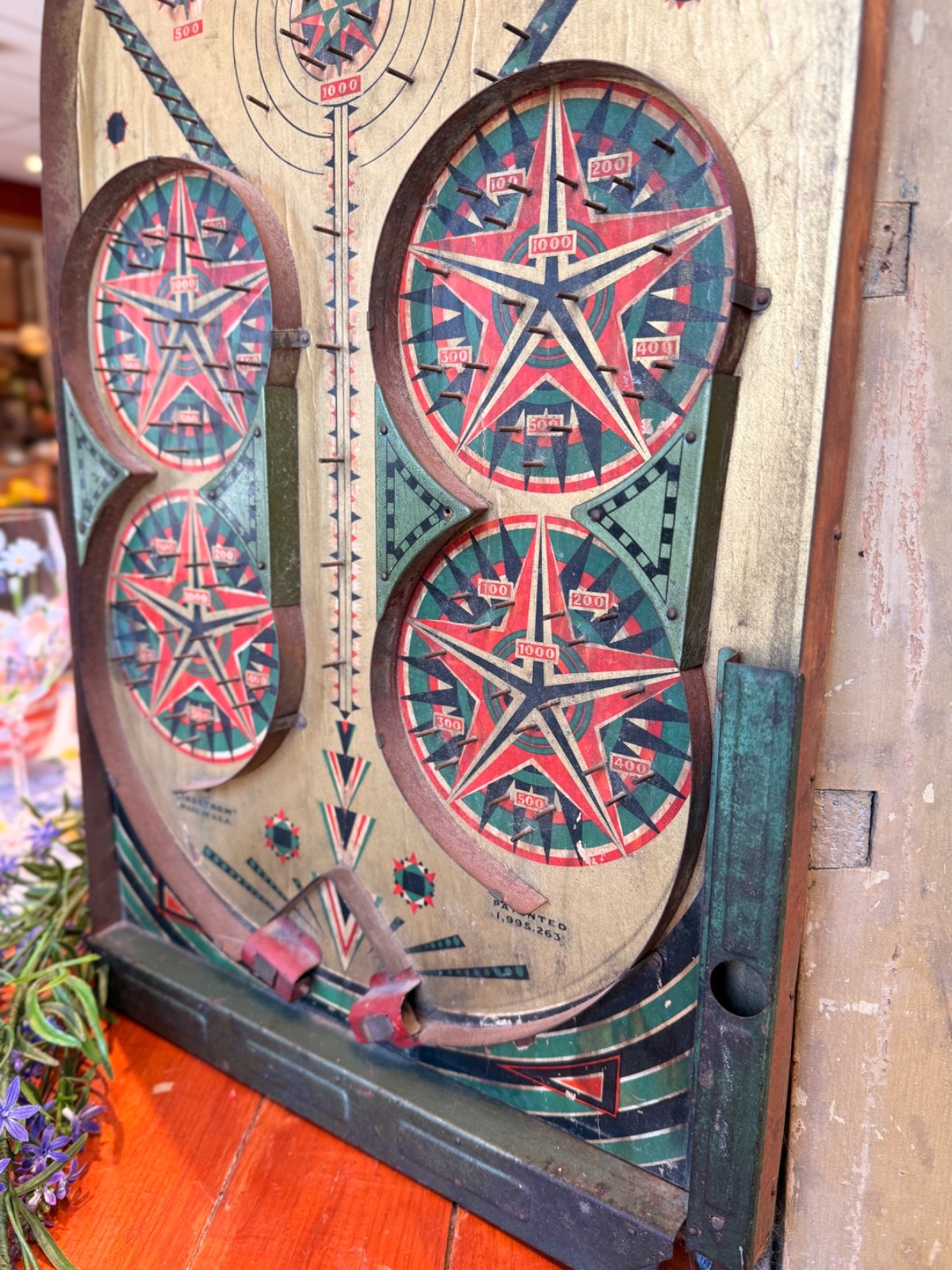 1934 Lindstrom’s Gold Star Bagatelle Marble Game Tabletop Pinball