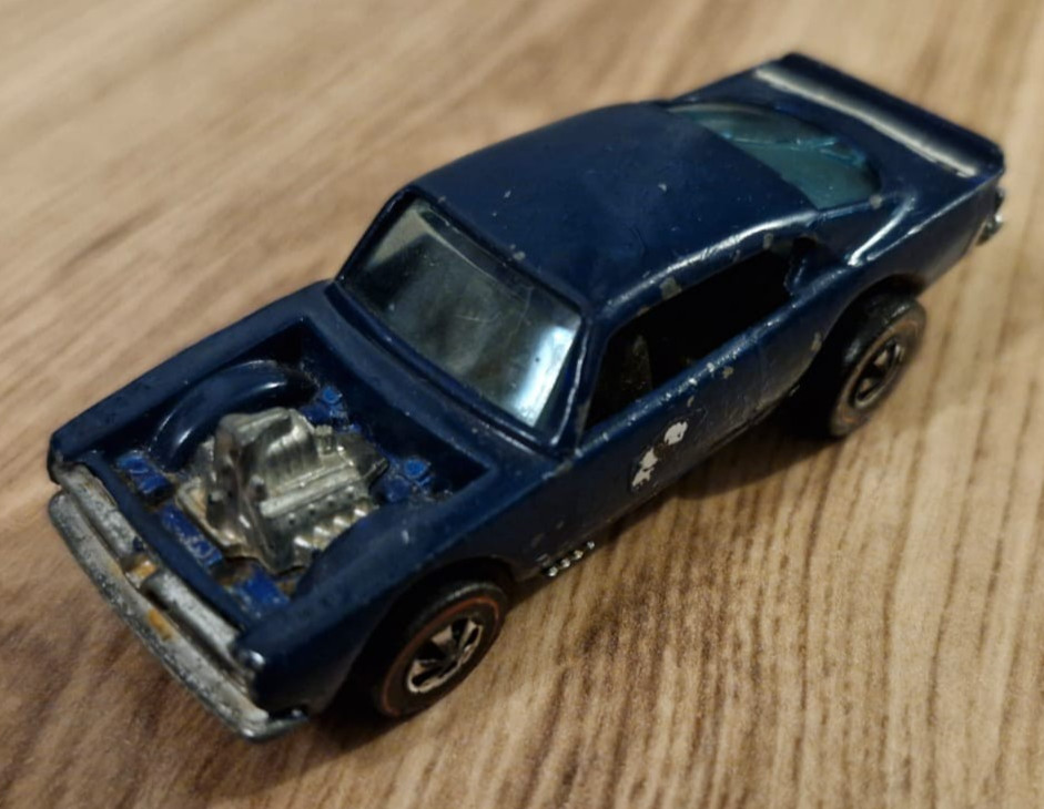 RARE VINTAGE HOT WHEELS Redline KING CUDA Blue Dark Interior Original W Numbers