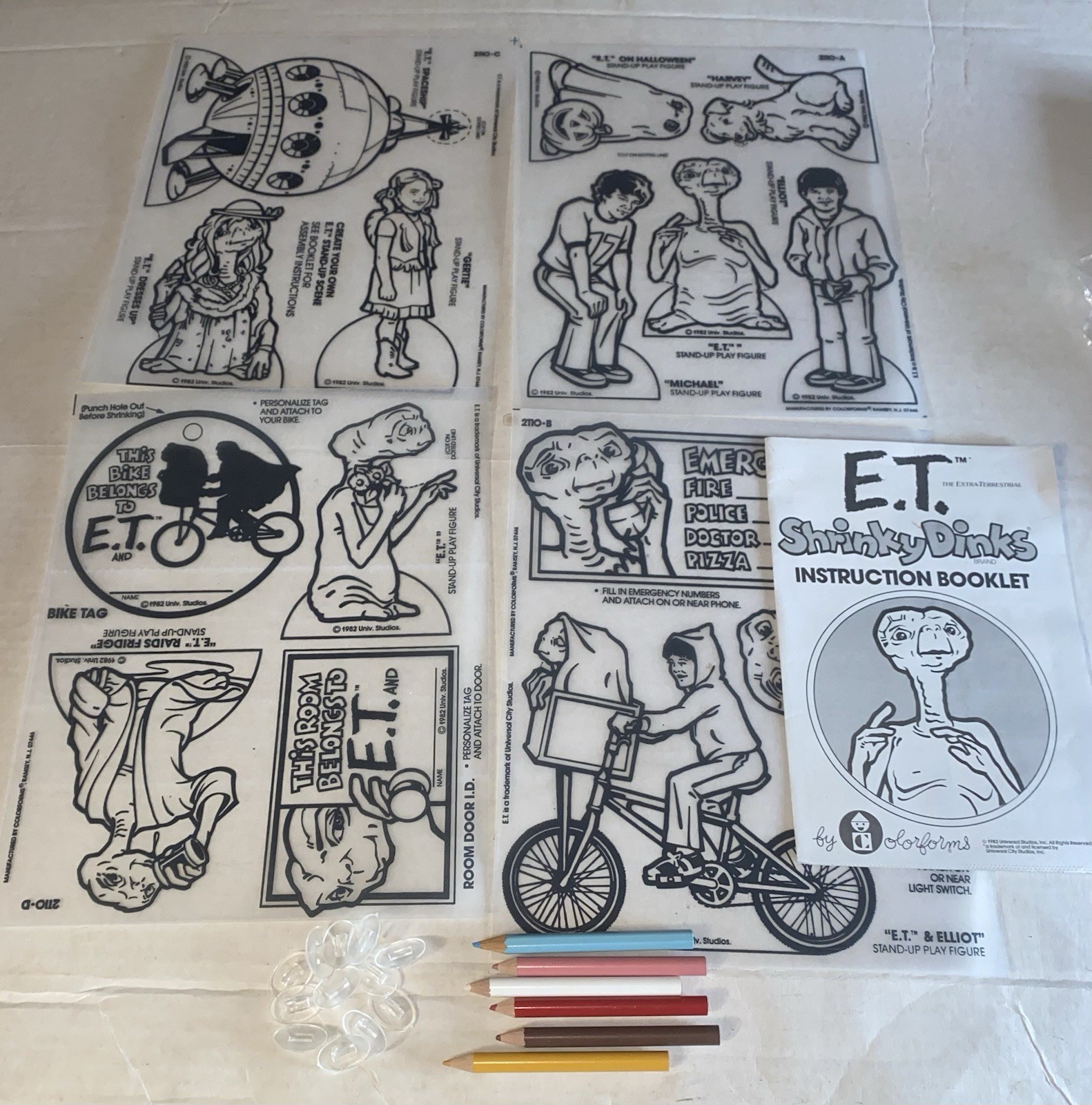1982 Colorforms ET Shrinky Dinks Set-Unused In Box-E.T. The Extra Terrestrial