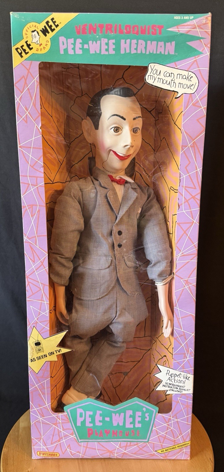 1989 Pee-Wee’s Playhouse 🔥VENTRILOQUIST PEE-WEE HERMAN DOLL🔥 Matchbox NIB