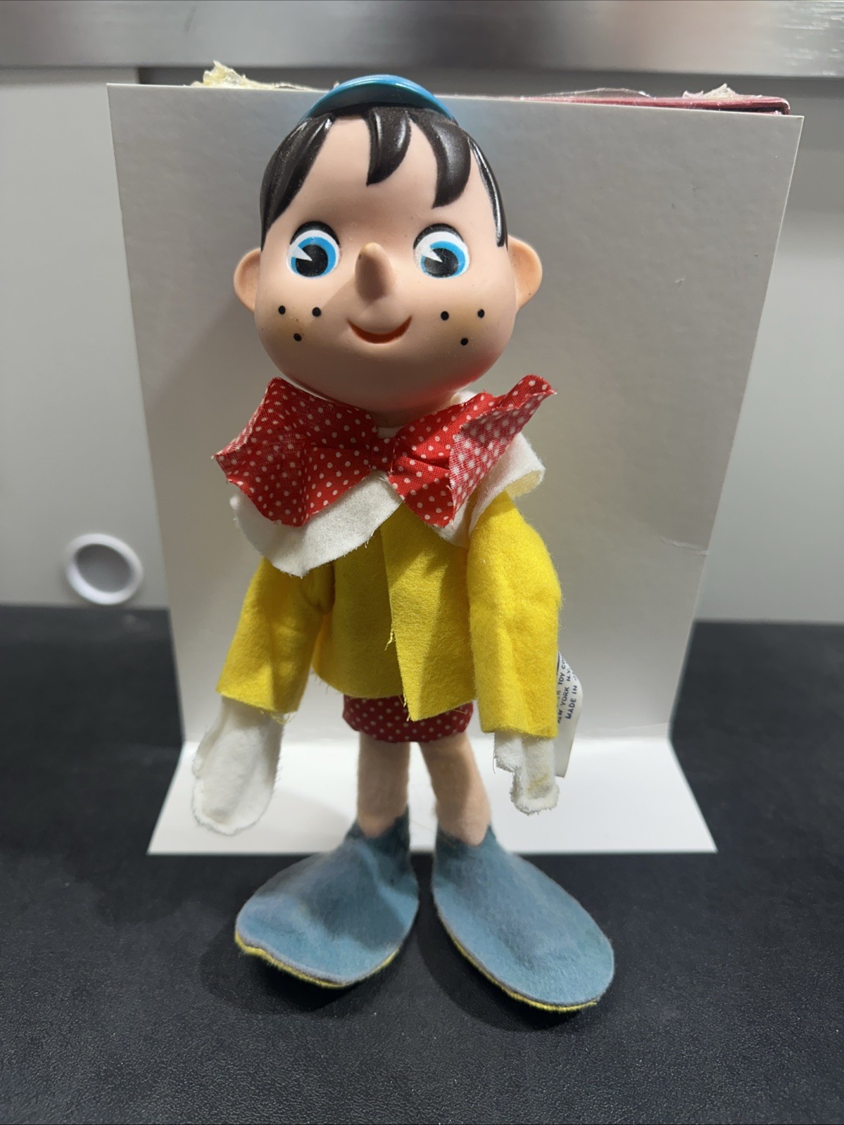 Knickerbocker Pinocchio Doll Toy Vinyl Head Cloth & Wire Body Vintage Japan