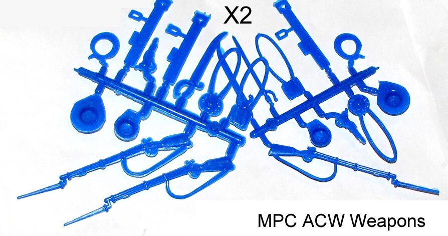 MPC (Multiple Toymakers) Civil War ring hand toy soldier blue acessories x 40