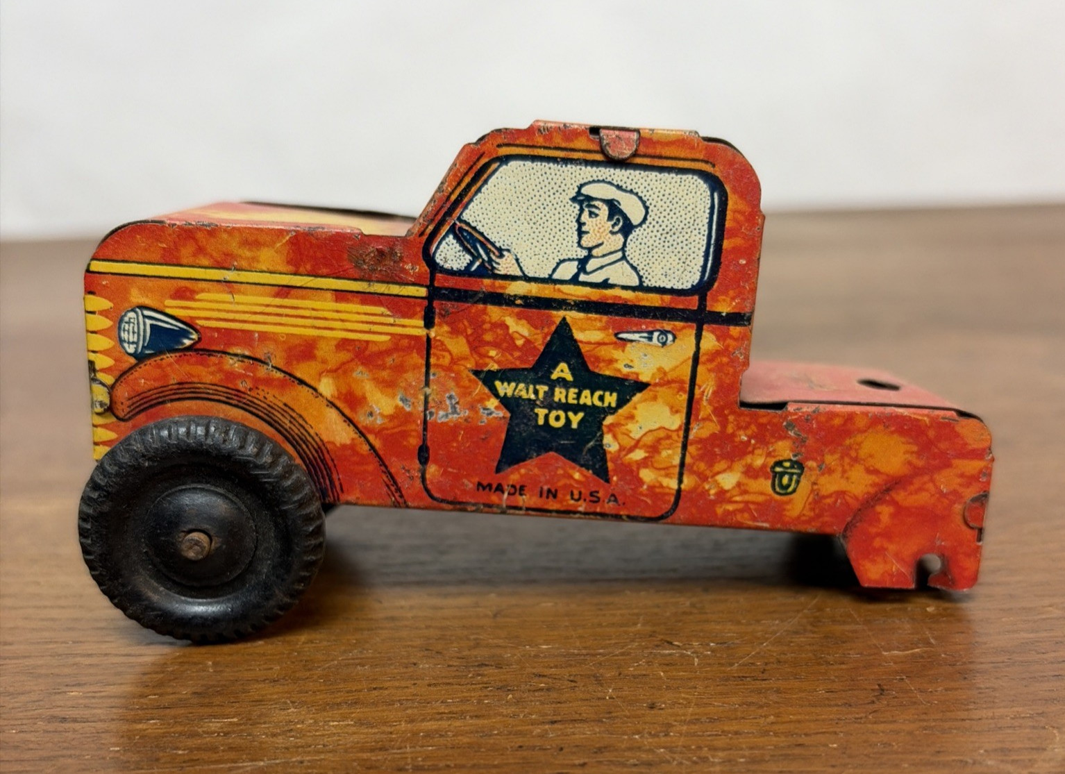 Vintage 1940s Rare COURTLAND Tin Litho WALT REACH TOY