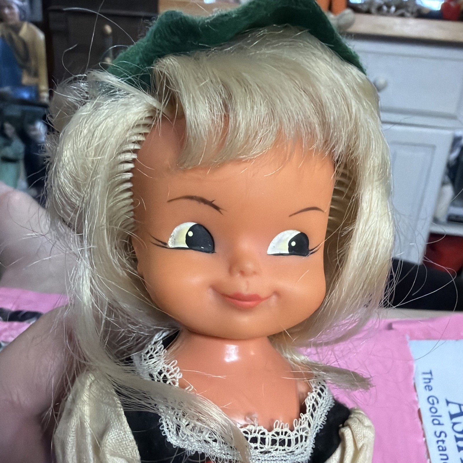 Vintage German Windup Dancing Doll Girl Figure