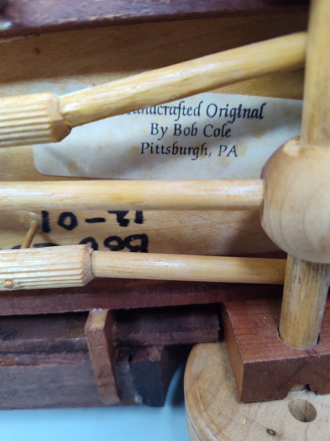 Model Wood Antique Car Signed Varies Woods Used Handmade 13″L x 6.25″H Detailed