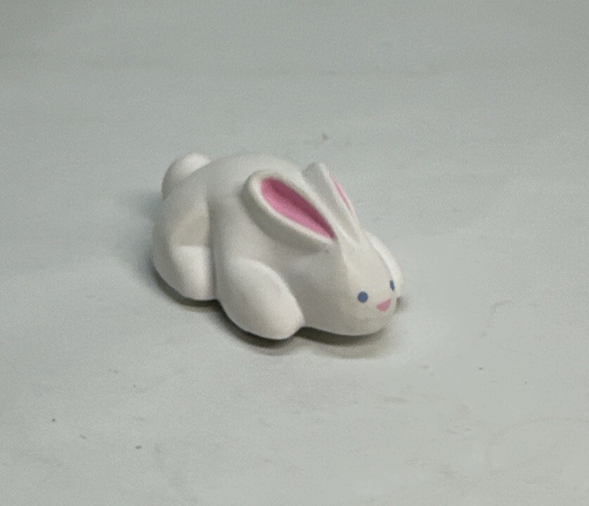 Hallmark Cards Inc. White Rabbit Toy 2 1/2”, Pull Back Works Well