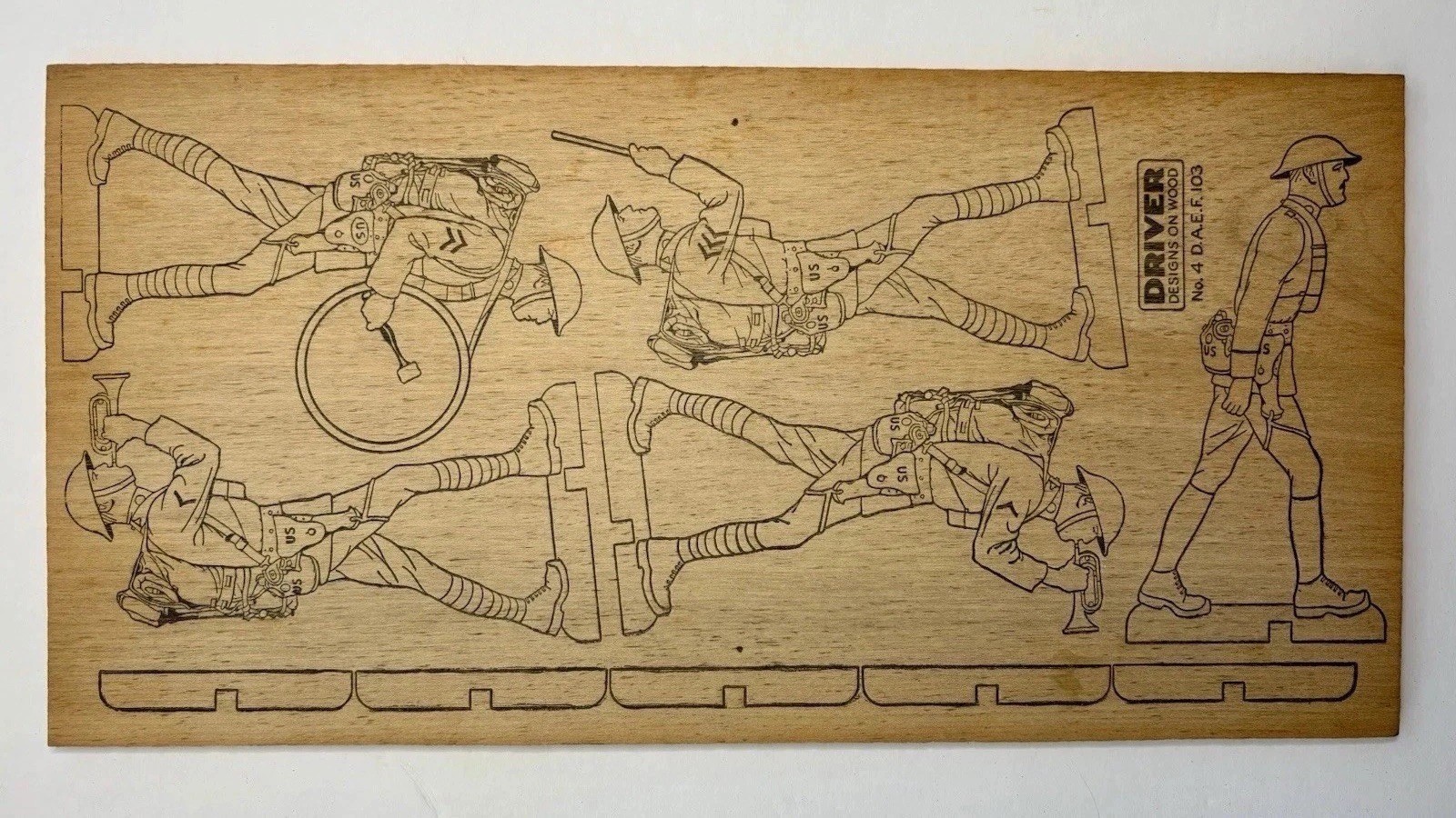 1933 Walker Turner Driver Designs on Wood 103 WWI Soldiers AEF Tank Scroll Saw