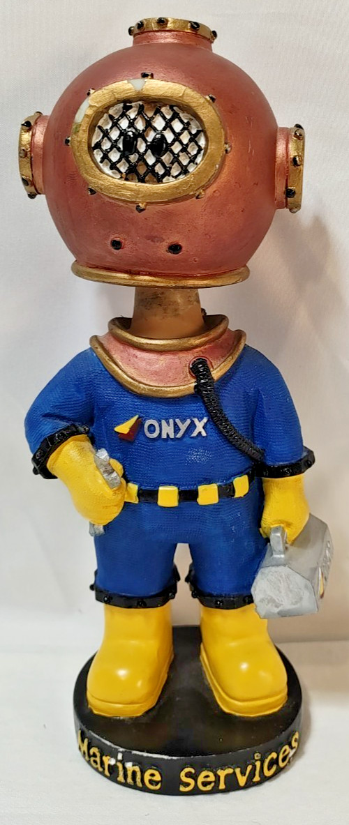 Vintage Onyx Marine Environmental Services Deep Sea Diver Bobblehead 7.5″ Unique