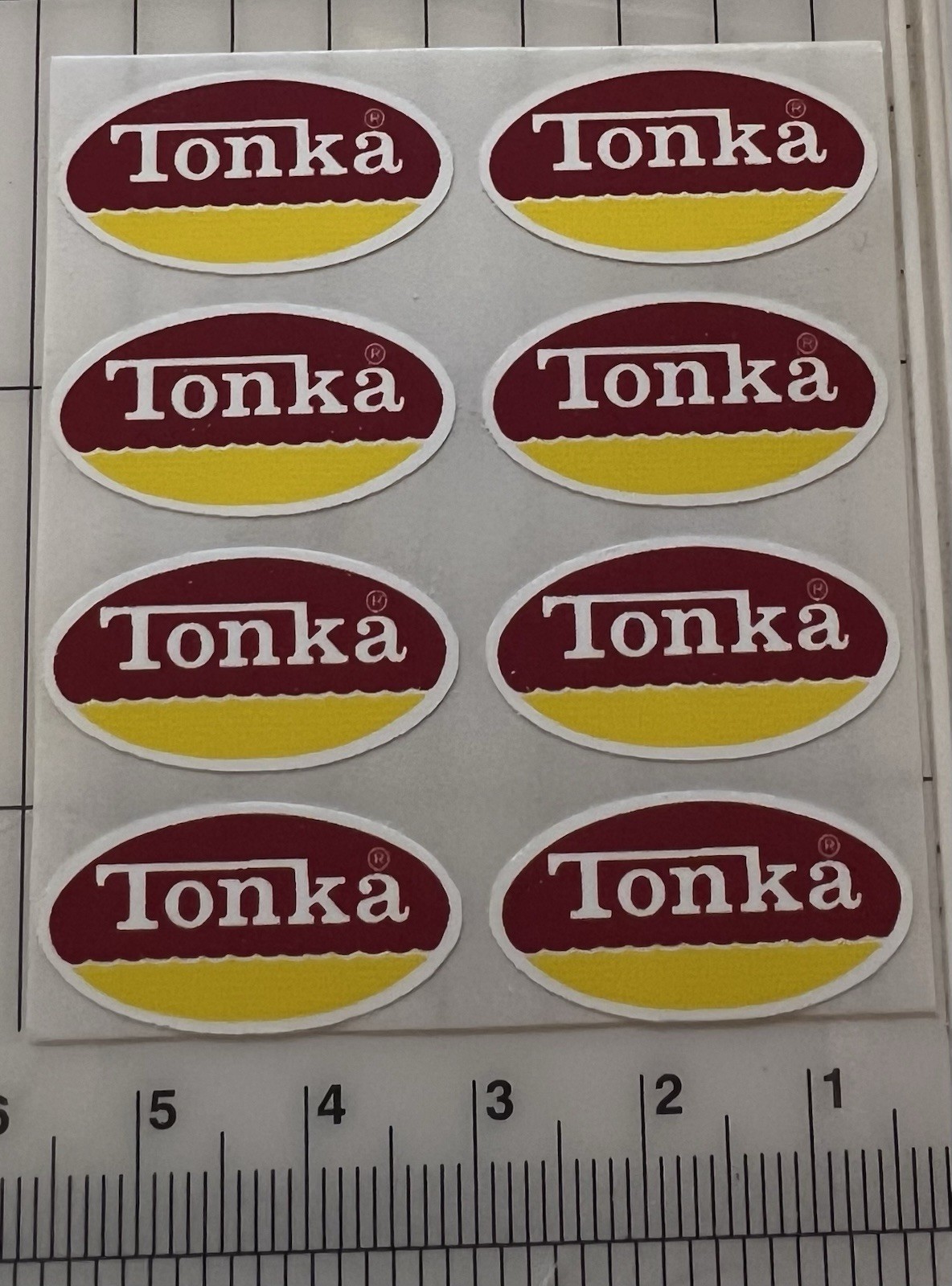 8 Mini Tonka Logo Stickers For 1974-75 (Free Shipping)