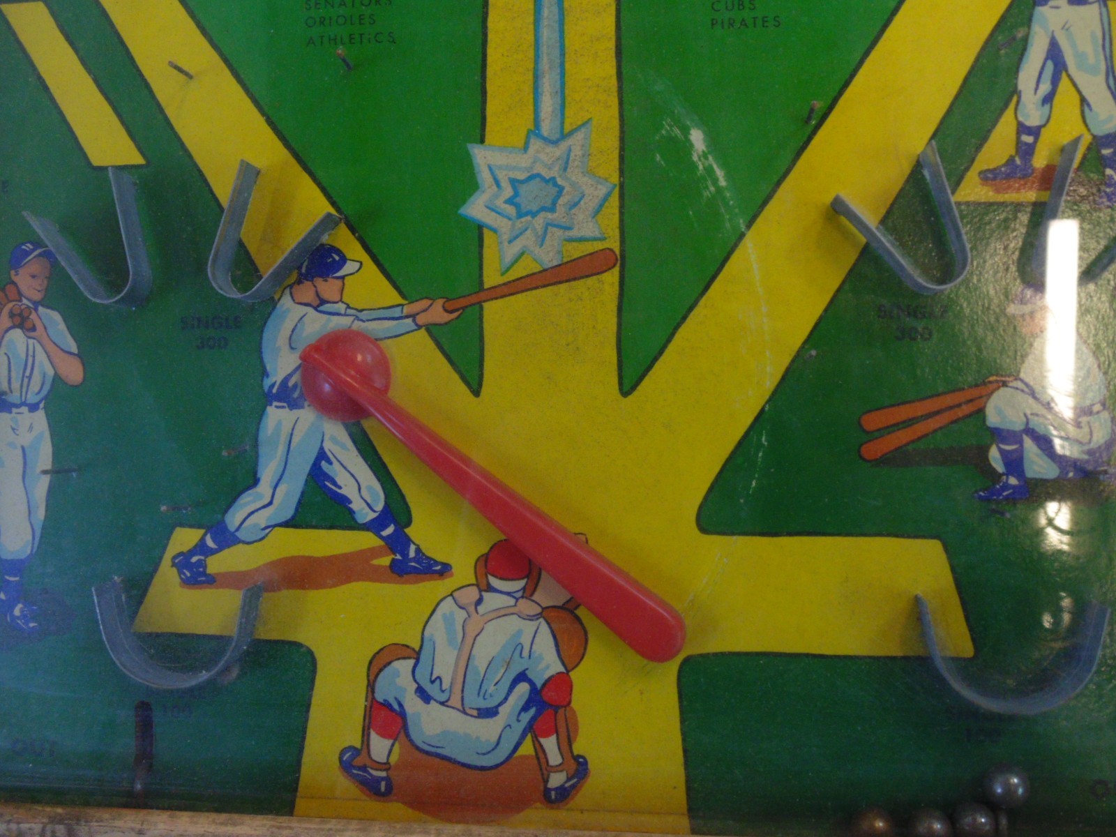 Vintage 1950s Slugger Baseball Action Pinball Game Poosh-M-Up Northwestern